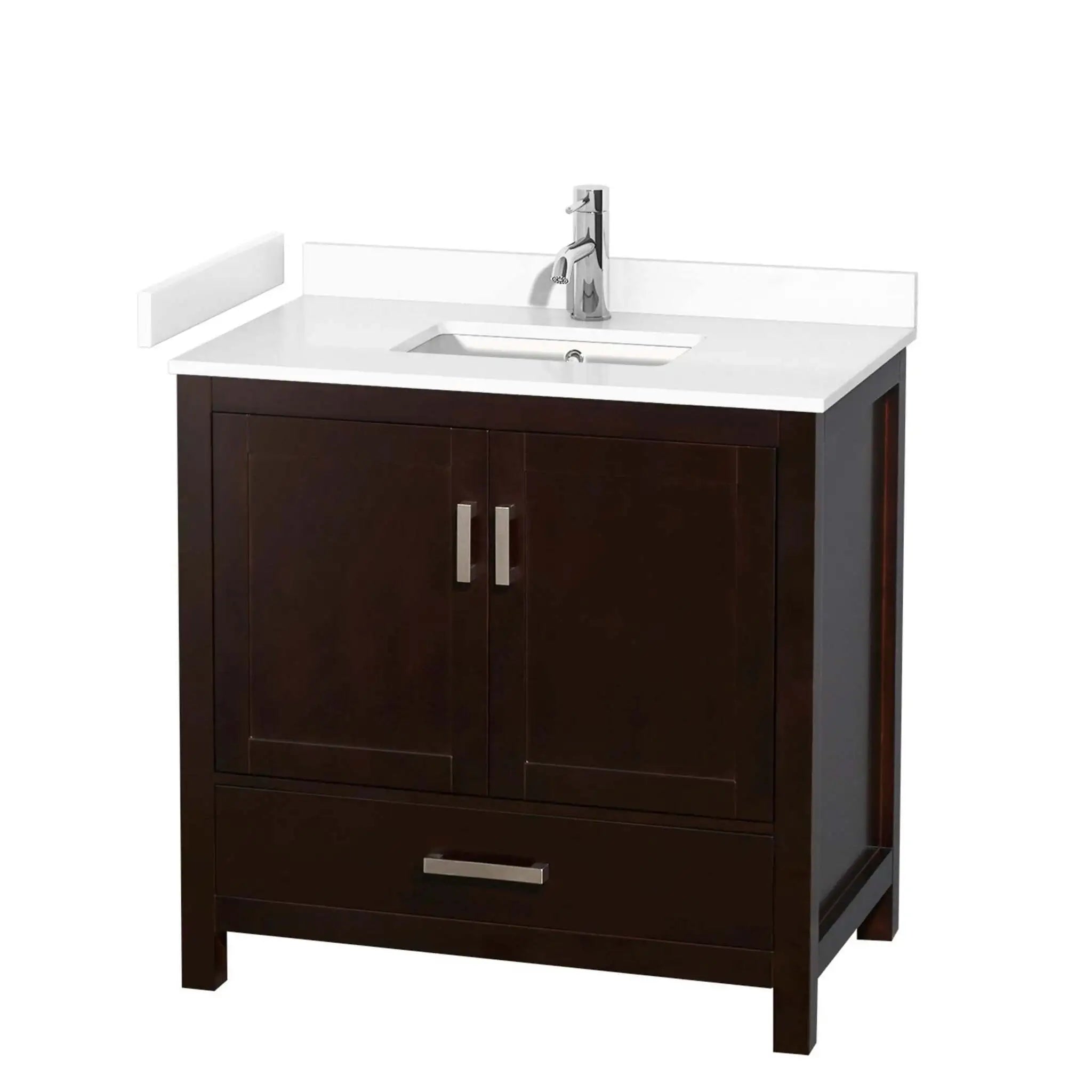 36" Sheffield Single Bathroom Vanity in Espresso with Brushed Chrome Trim by Wyndham