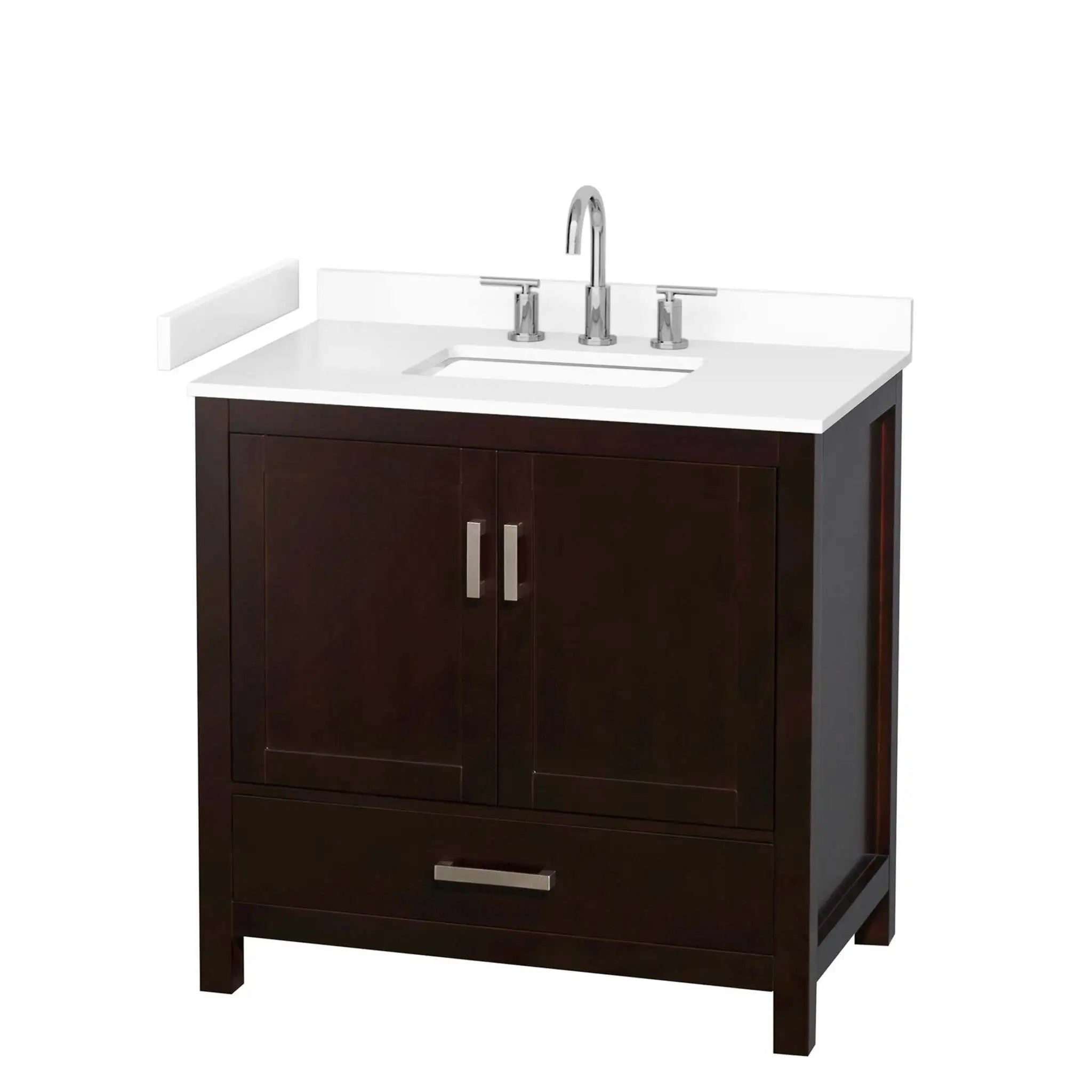 36" Sheffield Single Bathroom Vanity in Espresso with Brushed Chrome Trim by Wyndham