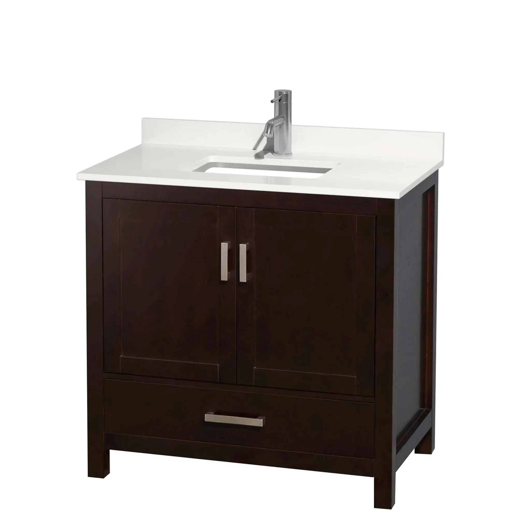 36" Sheffield Single Bathroom Vanity in Espresso with Brushed Chrome Trim by Wyndham