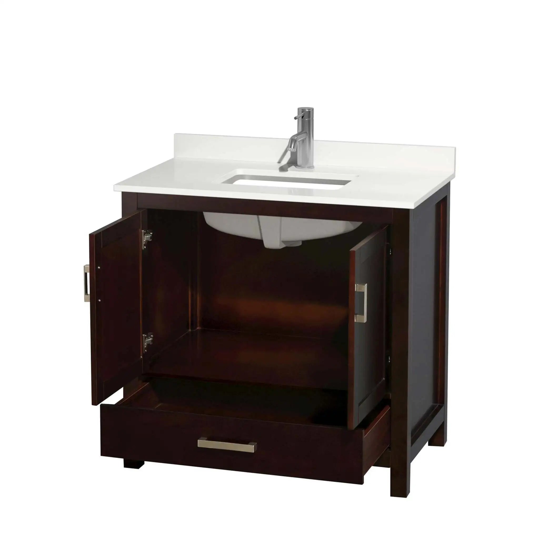36" Sheffield Single Bathroom Vanity in Espresso with Brushed Chrome Trim by Wyndham