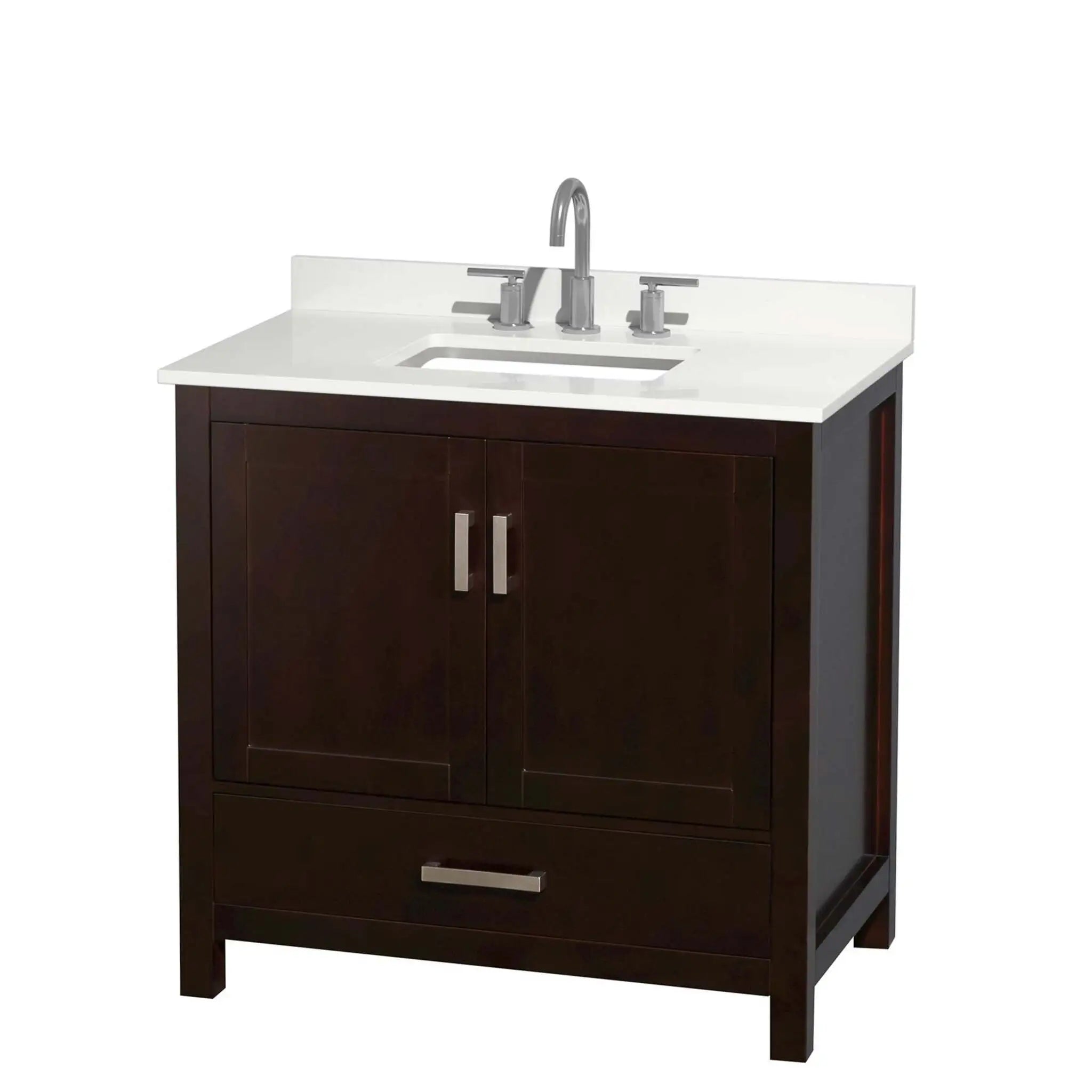 36" Sheffield Single Bathroom Vanity in Espresso with Brushed Chrome Trim by Wyndham