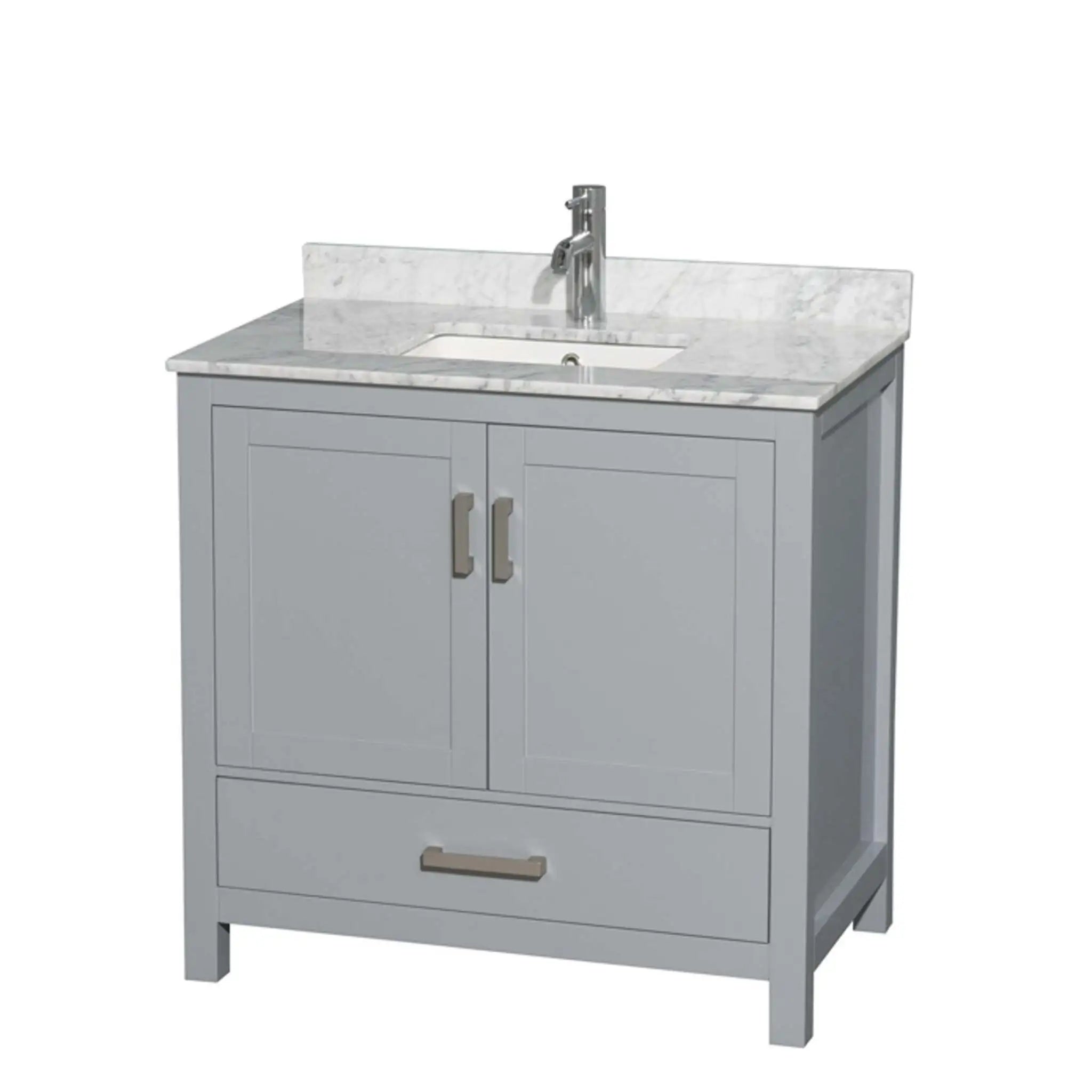 36" Sheffield Single Bathroom Vanity in Gray with Brushed Chrome Trim by Wyndham