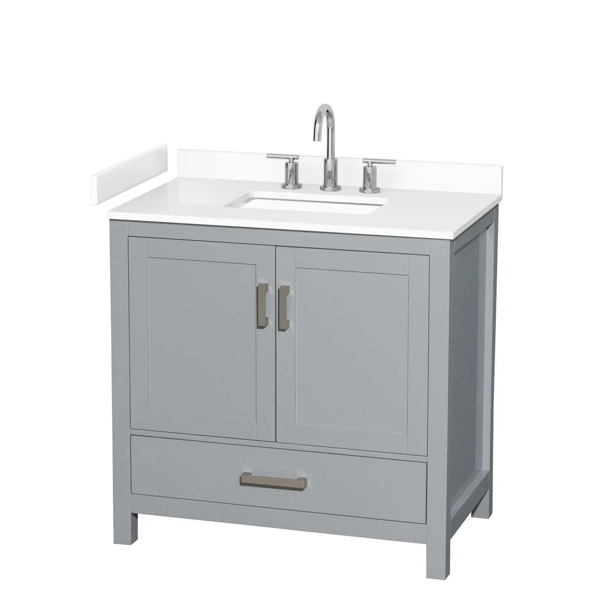 36" Sheffield Single Bathroom Vanity in Gray with Brushed Chrome Trim by Wyndham