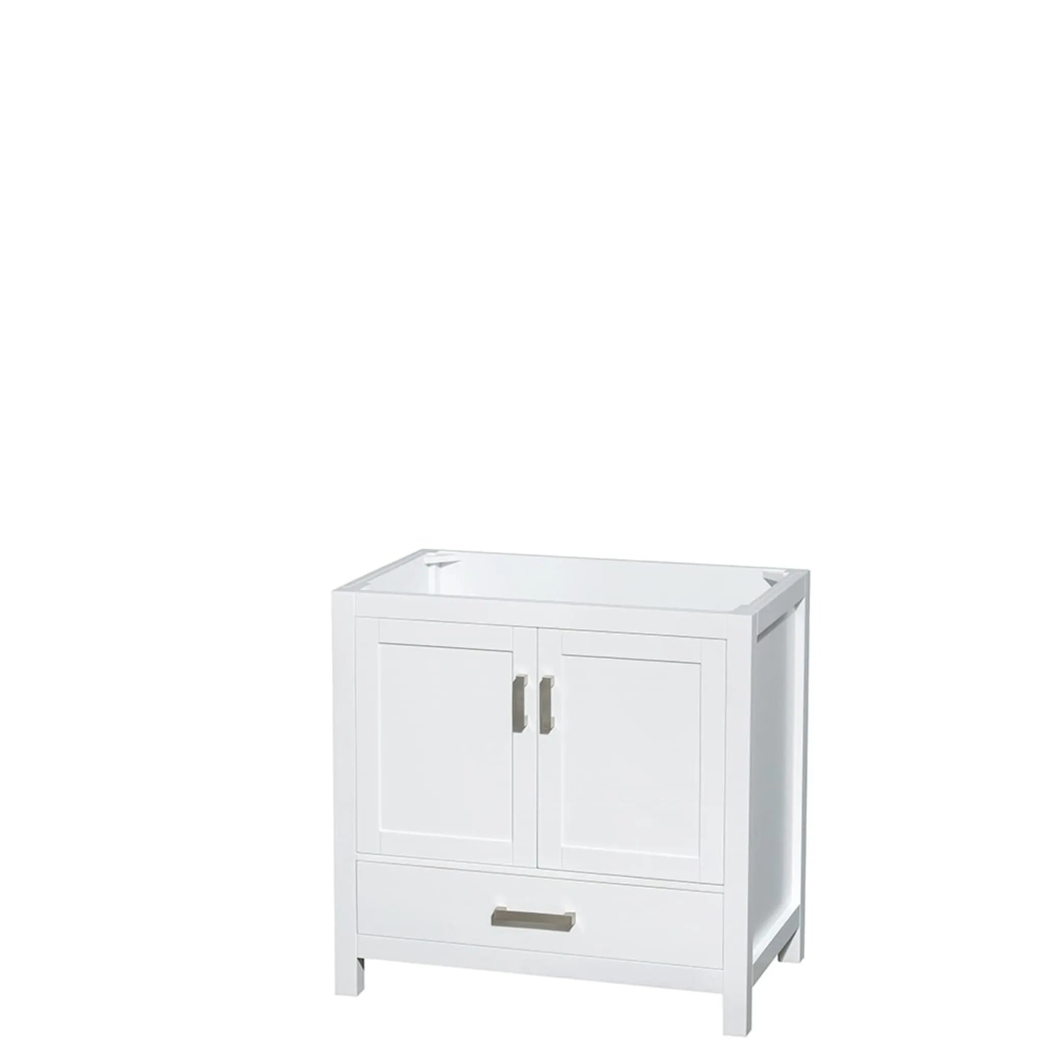 36" Sheffield Single Bathroom Vanity in White with Brushed Chrome Trim by Wyndham