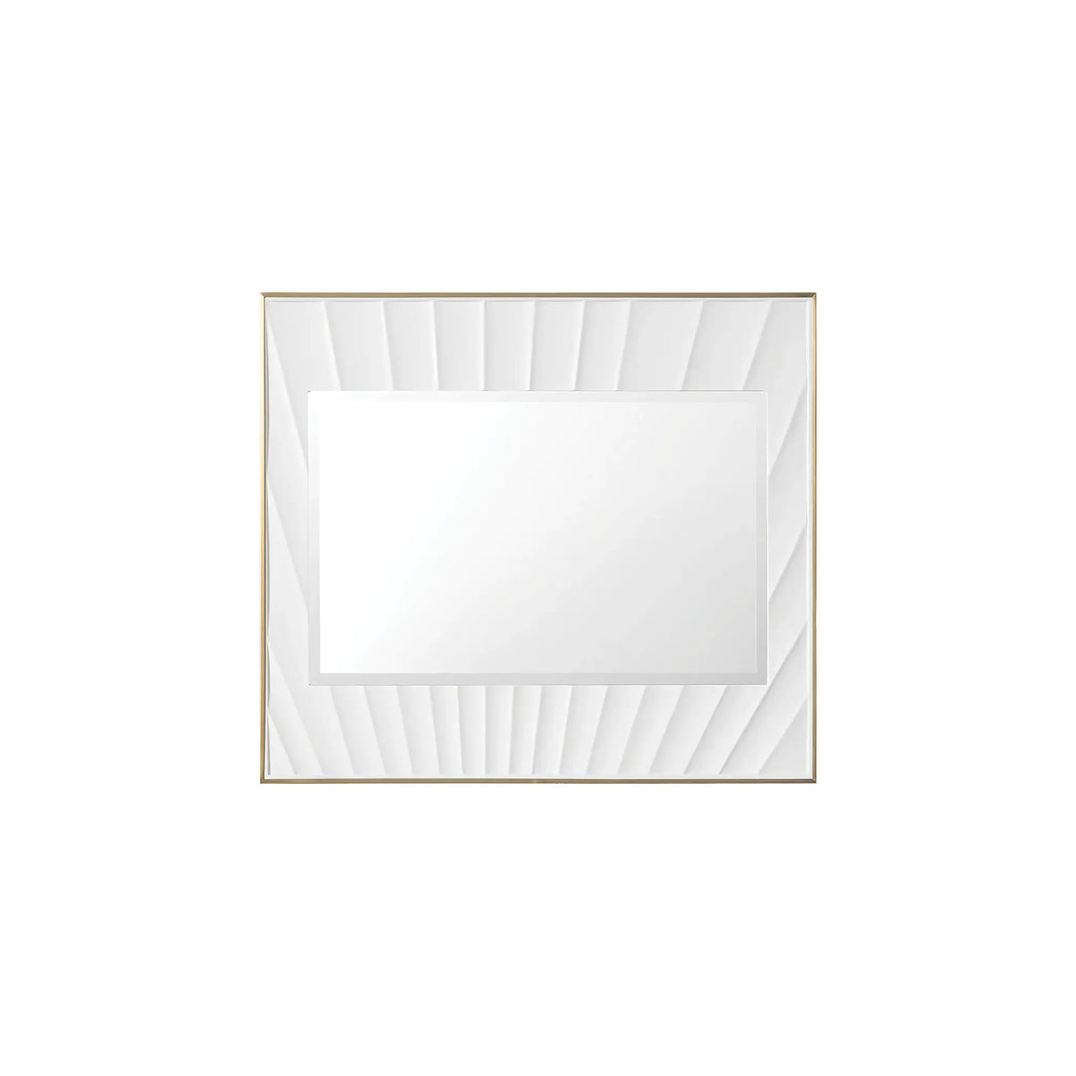36" Soleil Mirror in Matte White with Gold image