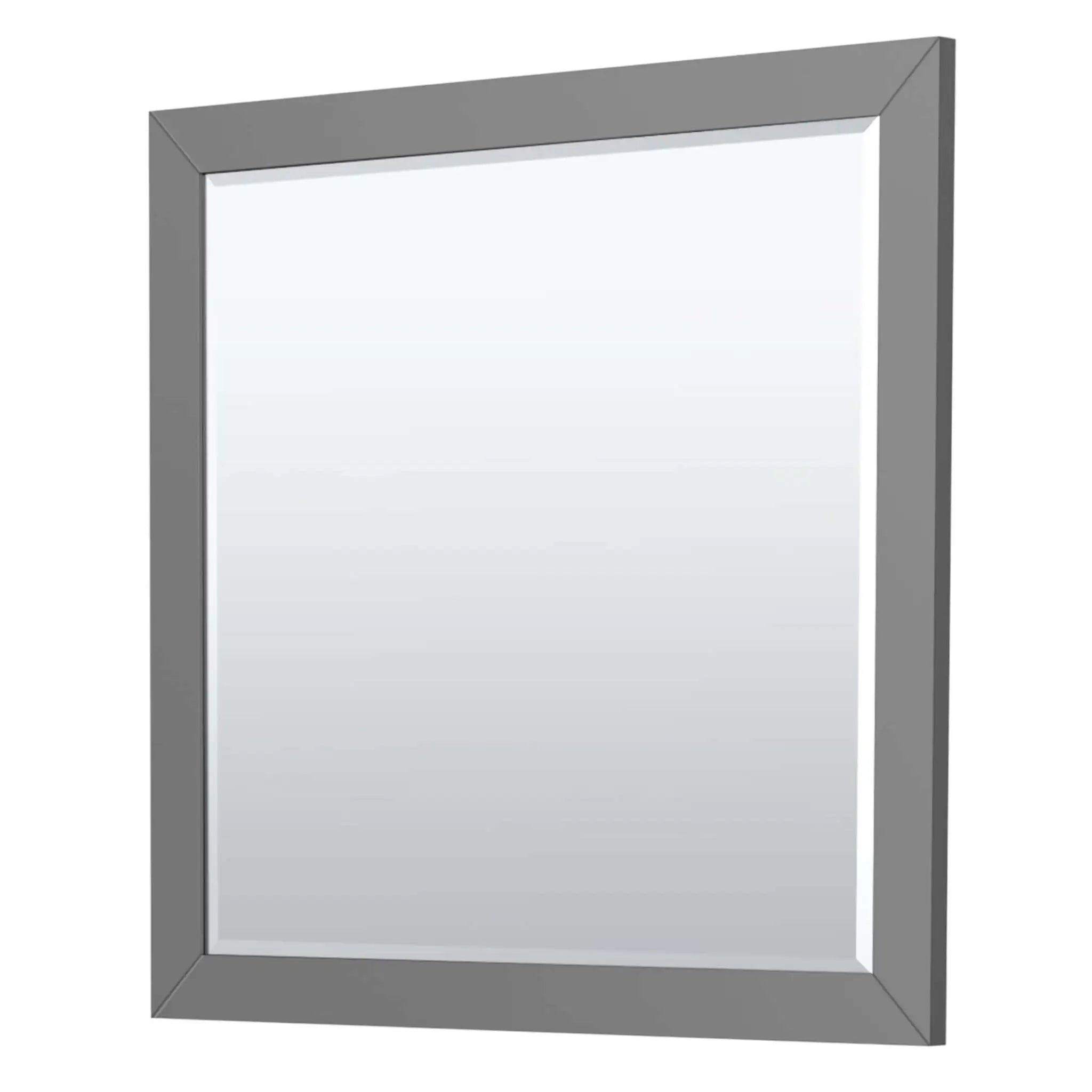 36" Strada Single Bathroom Vanity in Dark Gray with Brushed Nickel Trim & 34" Mirror by Wyndham