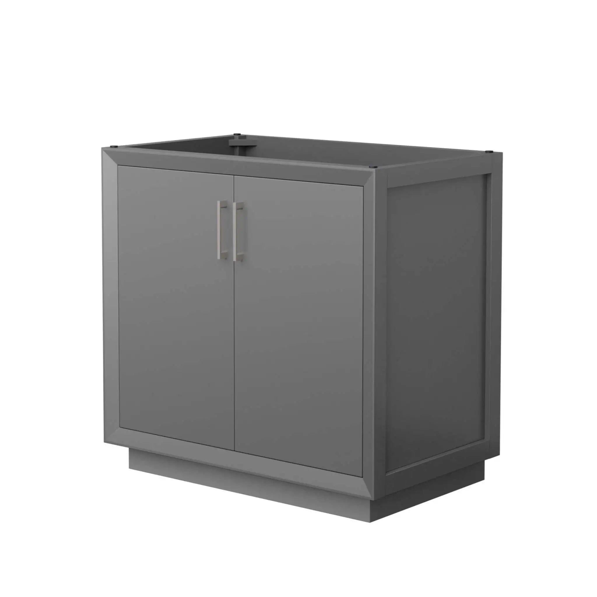 36" Strada Single Bathroom Vanity in Dark Gray with Brushed Nickel Trim by Wyndham