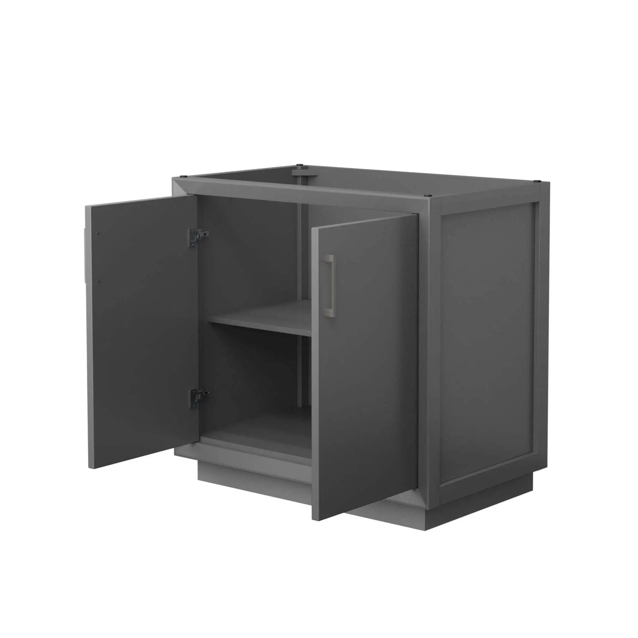 36" Strada Single Bathroom Vanity in Dark Gray with Brushed Nickel Trim by Wyndham