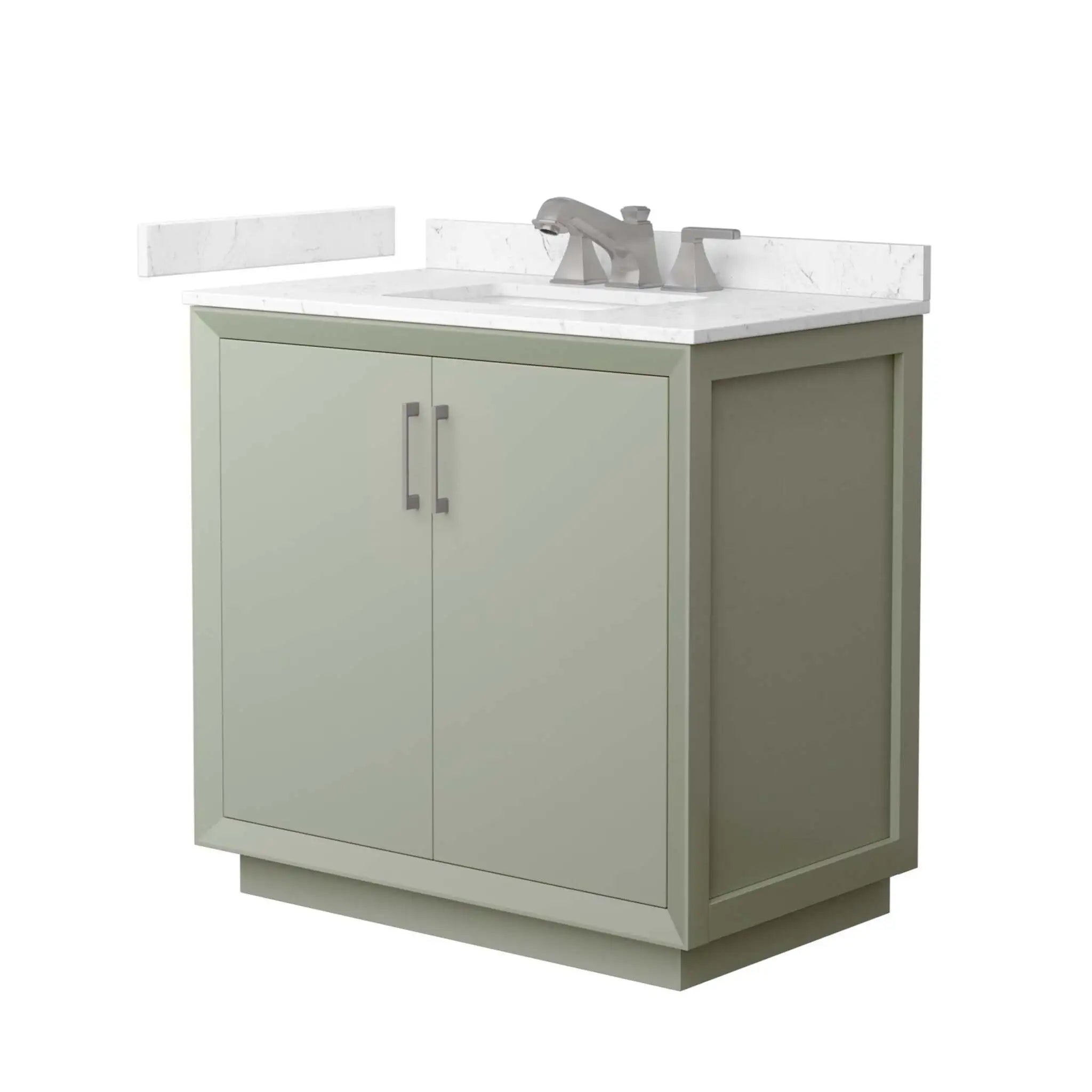 36" Strada Single Bathroom Vanity in Light Green with Brushed Nickel Trim by Wyndham