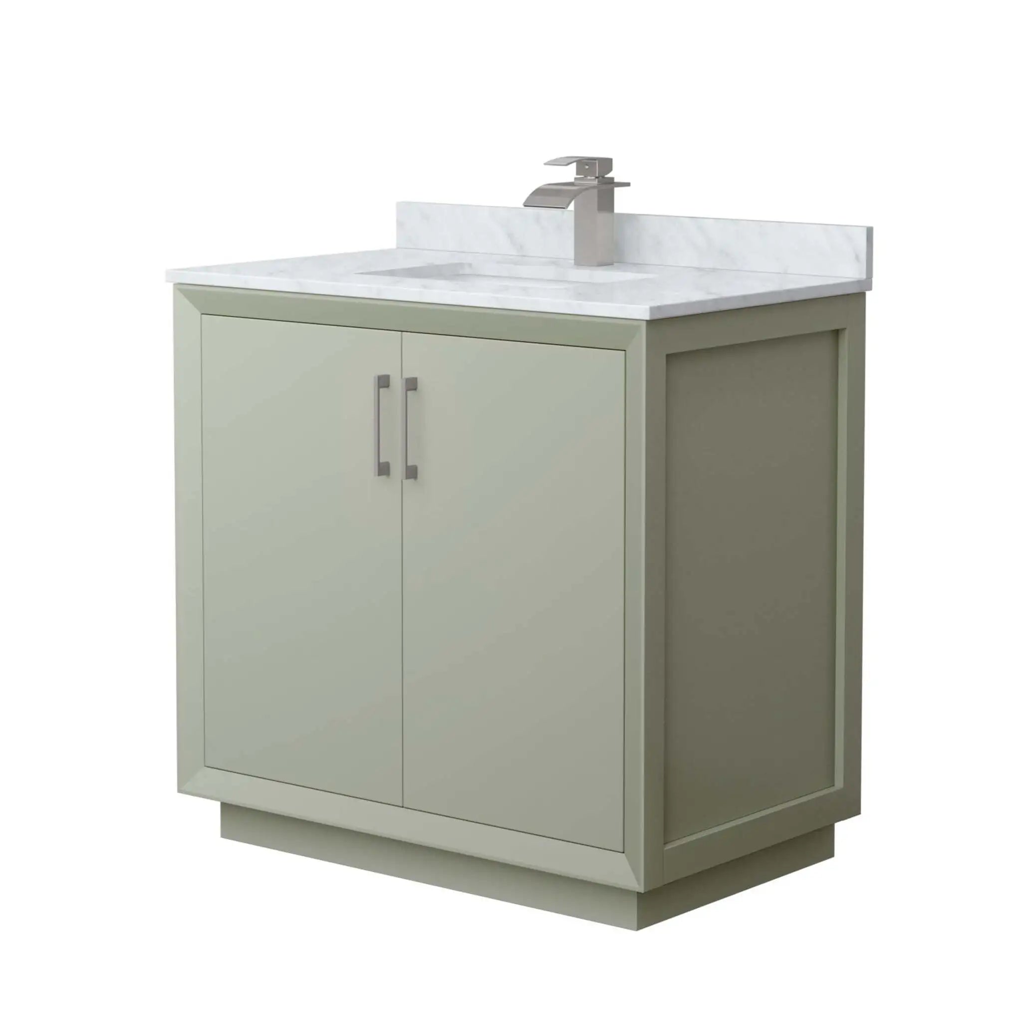 36" Strada Single Bathroom Vanity in Light Green with Brushed Nickel Trim by Wyndham