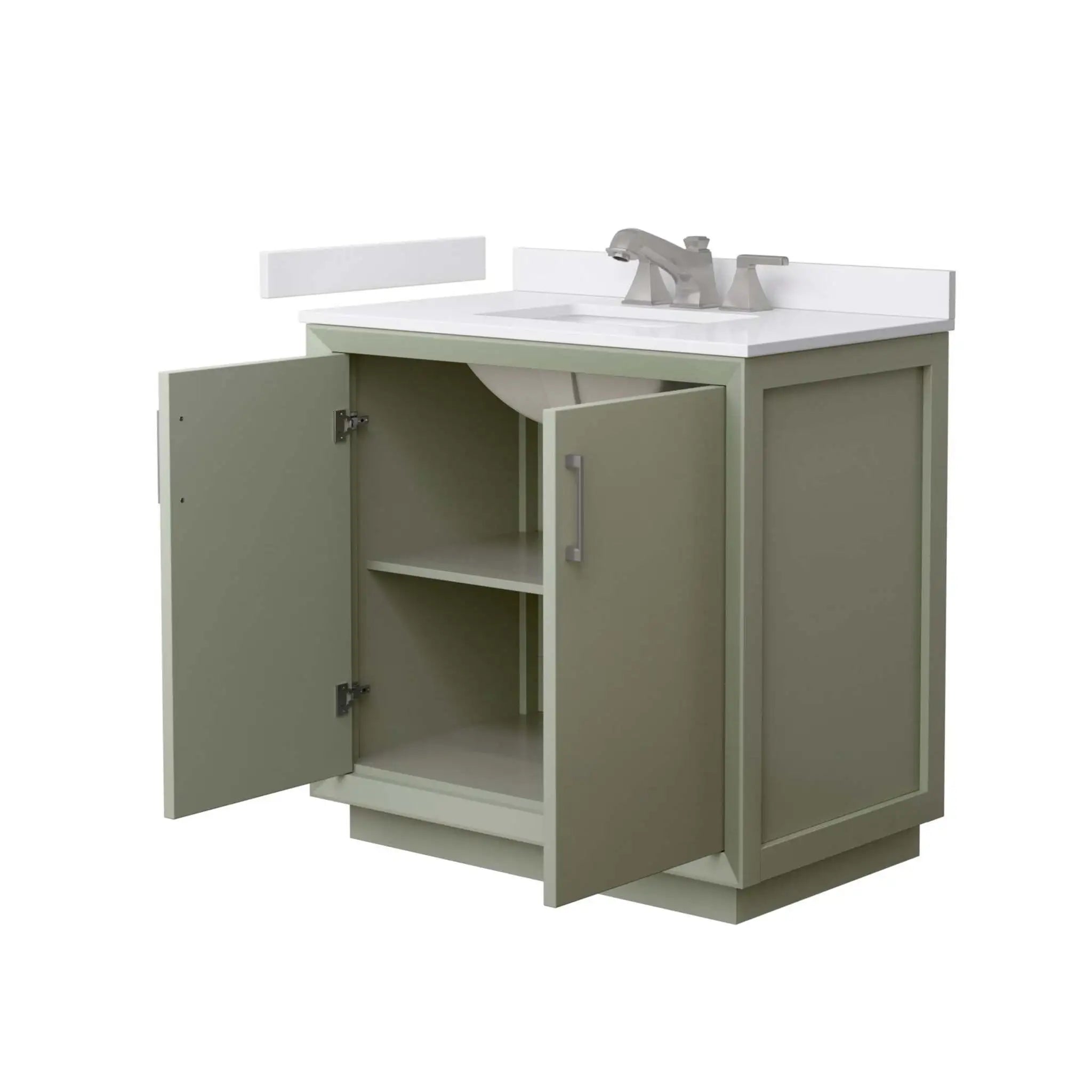 36" Strada Single Bathroom Vanity in Light Green with Brushed Nickel Trim by Wyndham