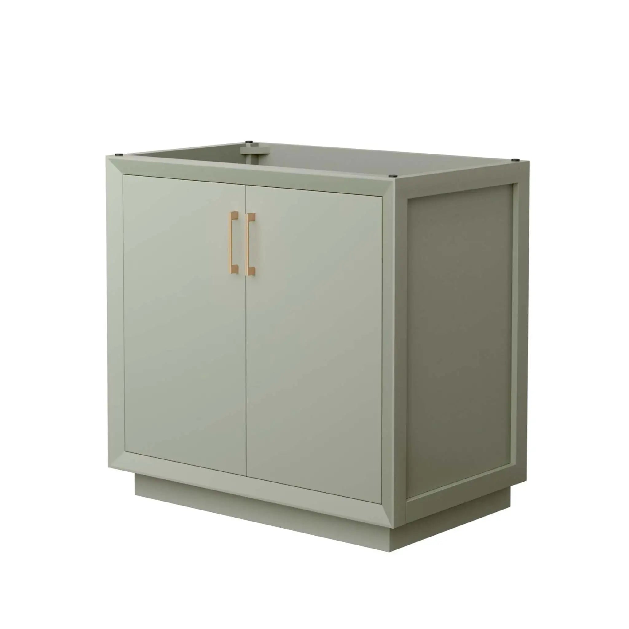 36" Strada Single Bathroom Vanity in Light Green with Satin Bronze Trim by Wyndham