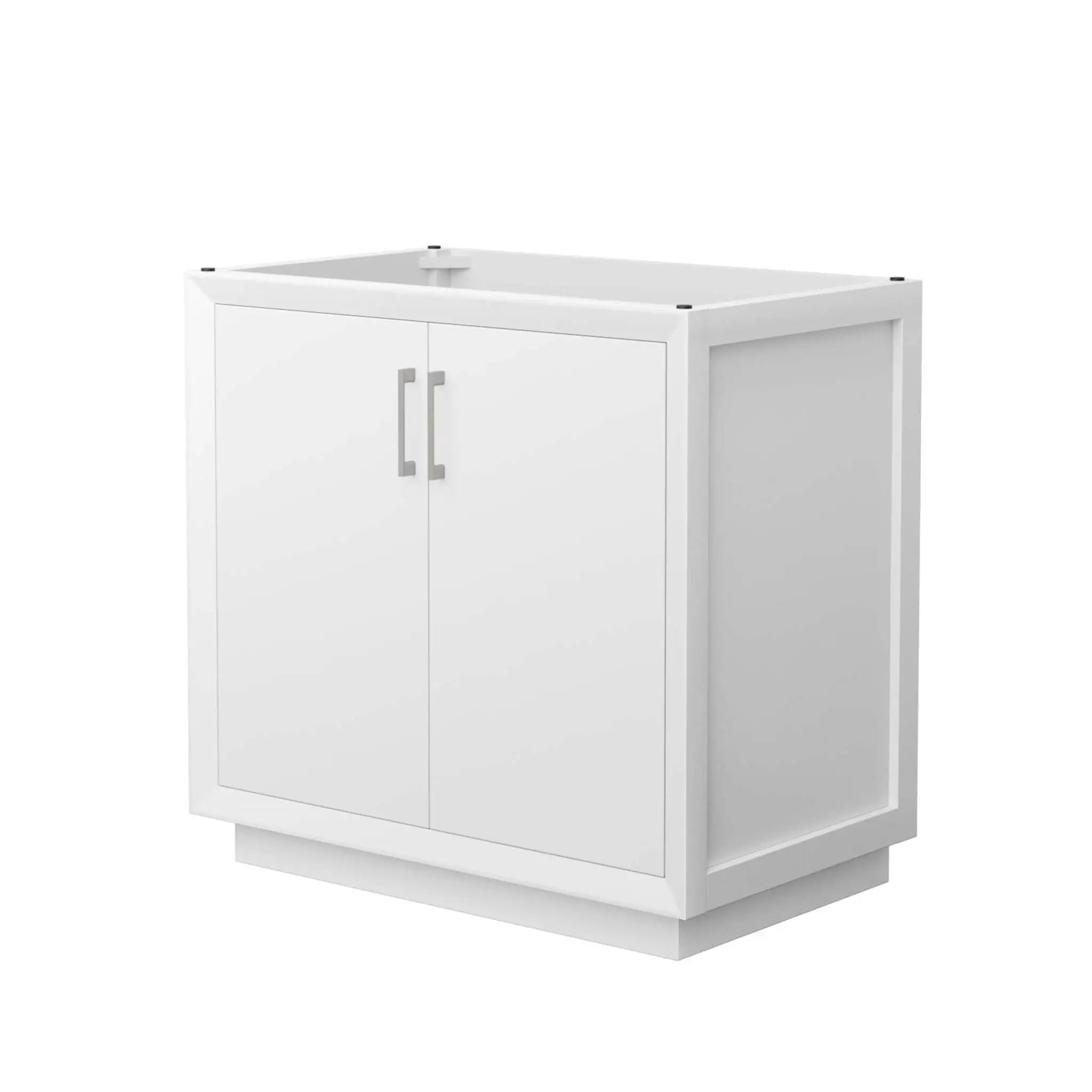 36" Strada Single Bathroom Vanity in White with Brushed Nickel Trim by Wyndham