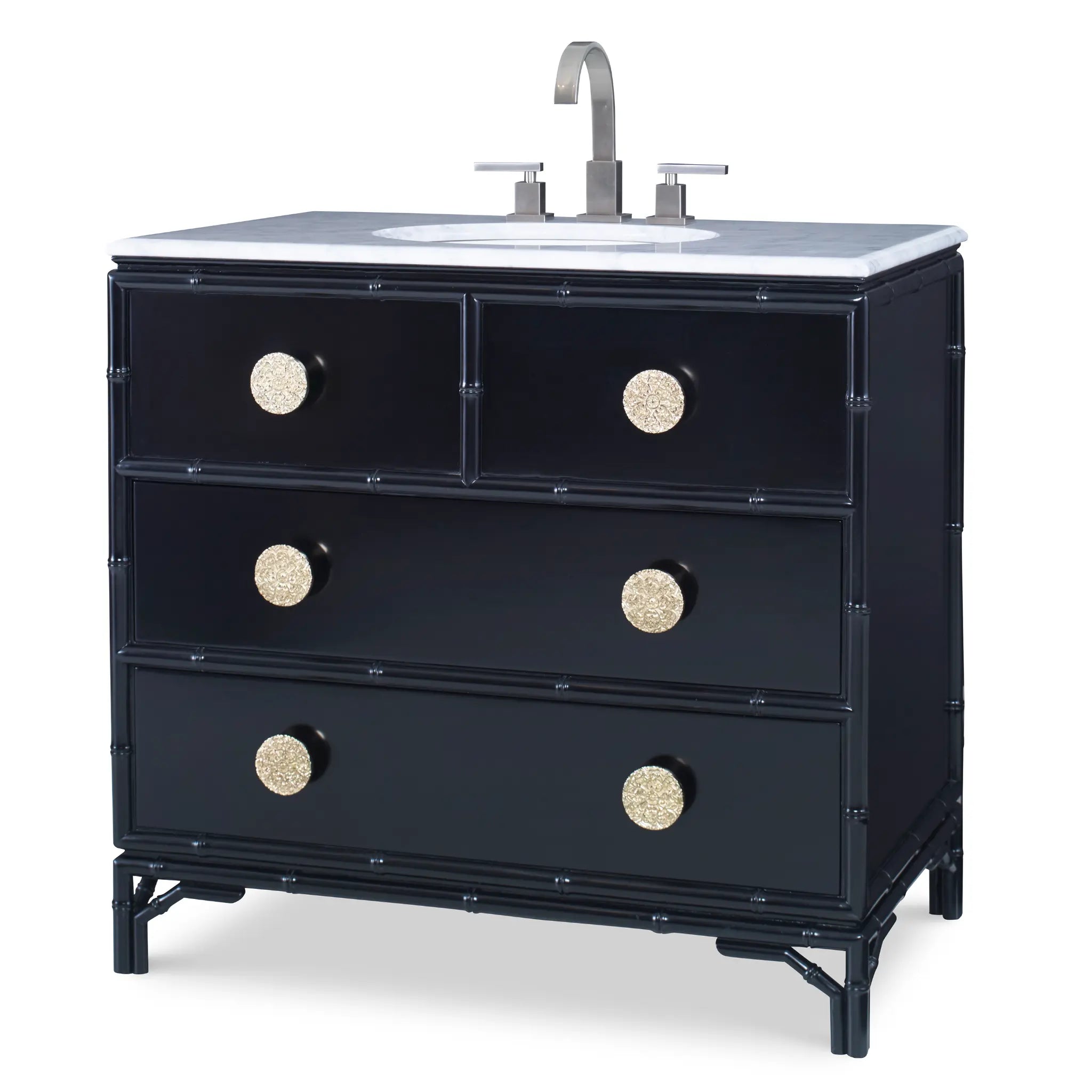 38" Bamboo Sink Chest - Glossy Black by Ambella Home image 1