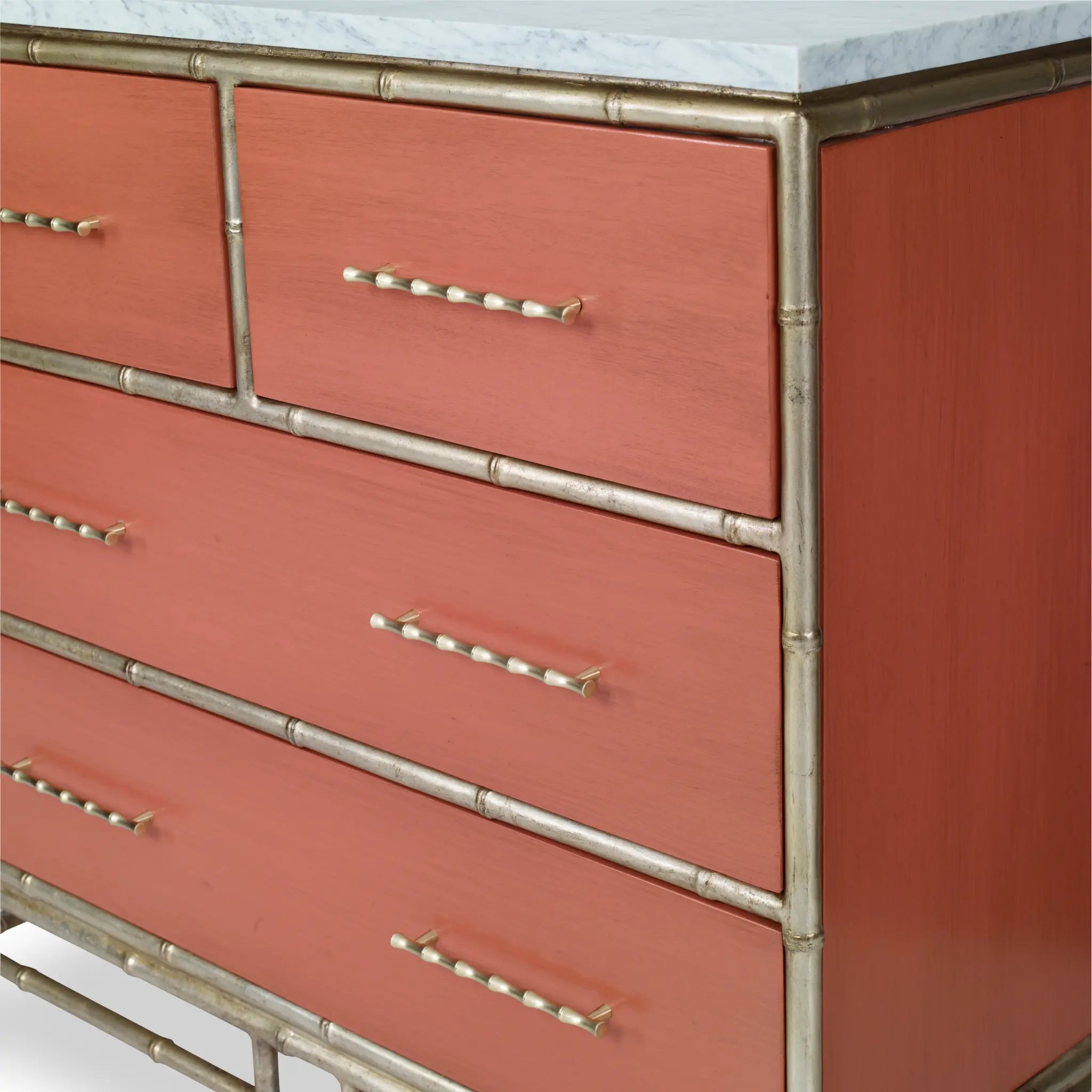 38" Chinoiserie Sink Chest - Antique Coral by Ambella Home image 2
