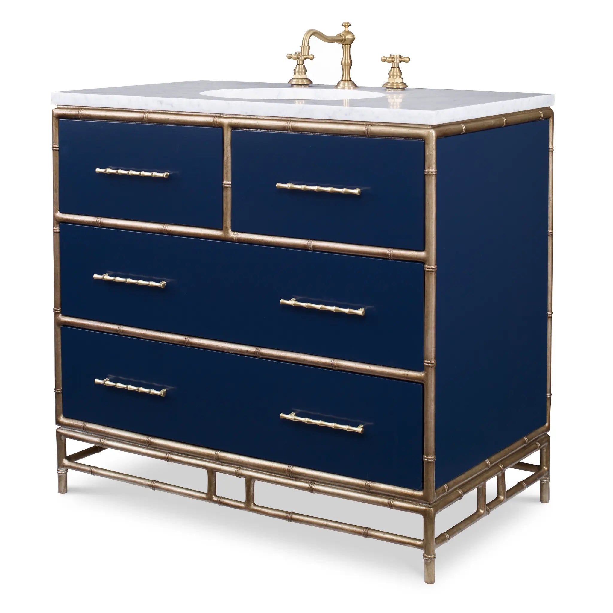 38" Chinoiserie Sink Chest - Cadet Blue by Ambella Home image 1