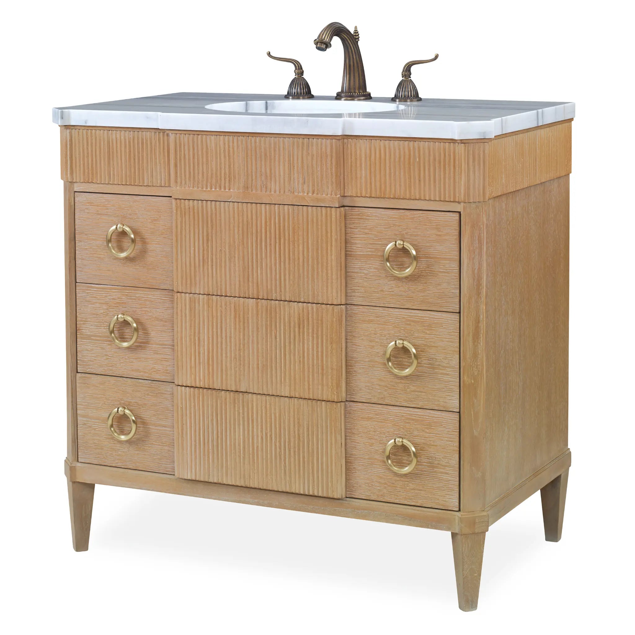 38" Tambour Sink Chest - Ceruse by Ambella Home image 1