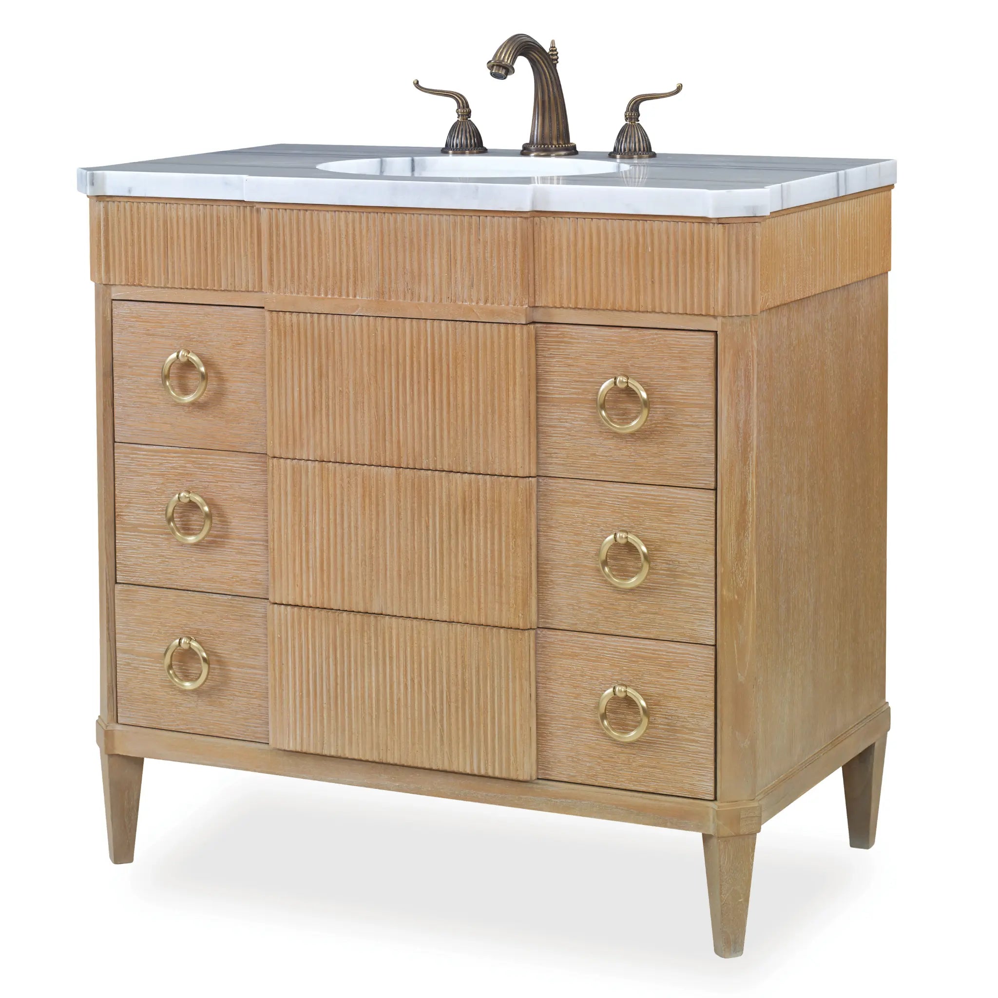 38" Tambour Sink Chest - Ceruse by Ambella Home image 4