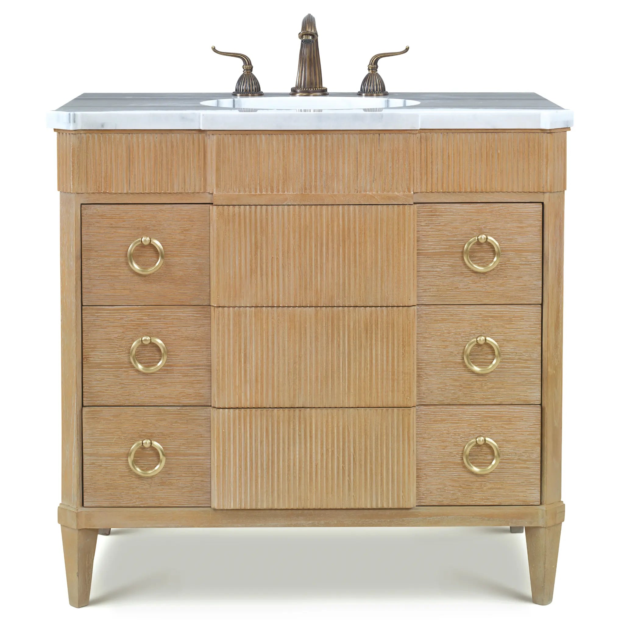 38" Tambour Sink Chest - Ceruse by Ambella Home image