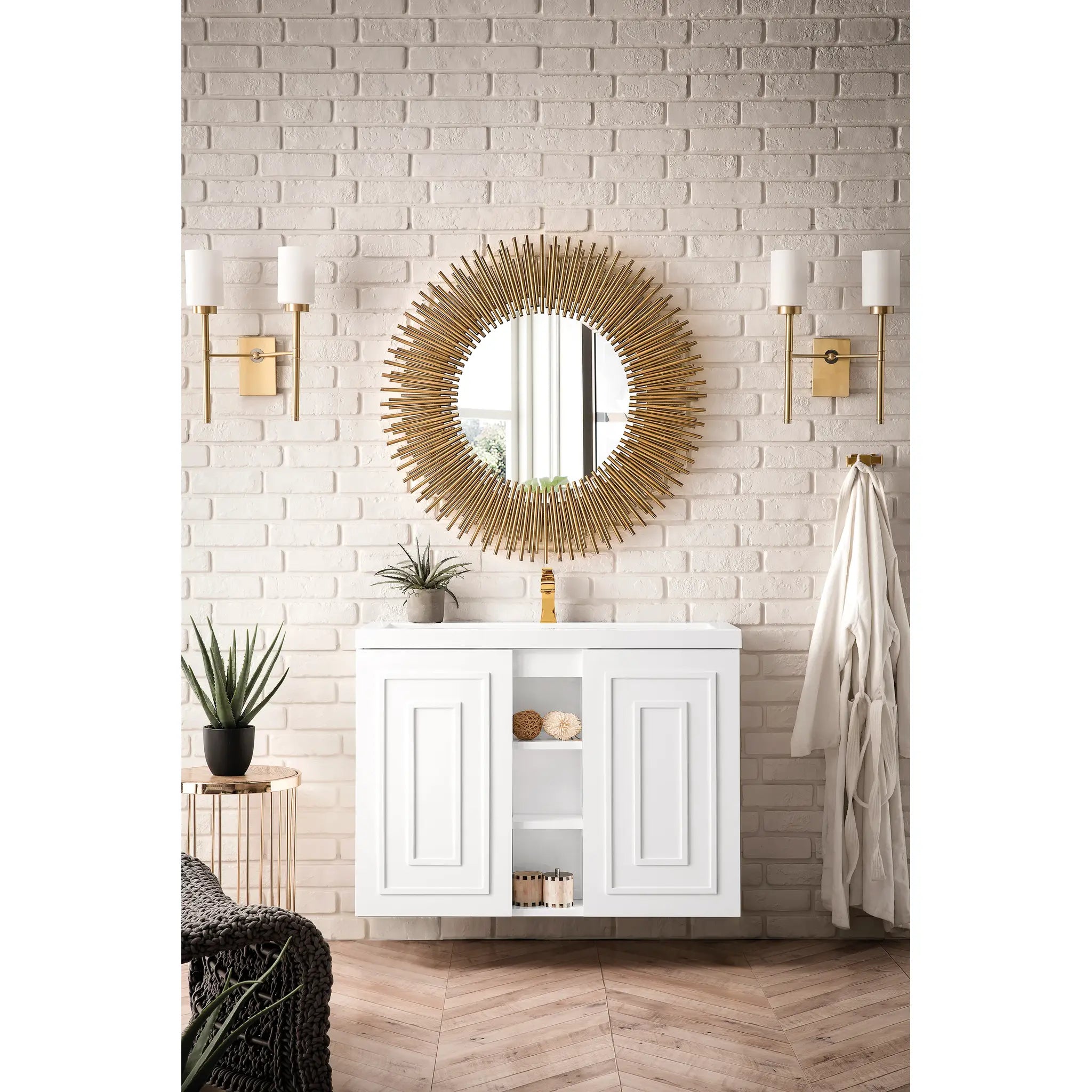 39.5" Alicante Single Vanity in Glossy White-White Glossy image 1