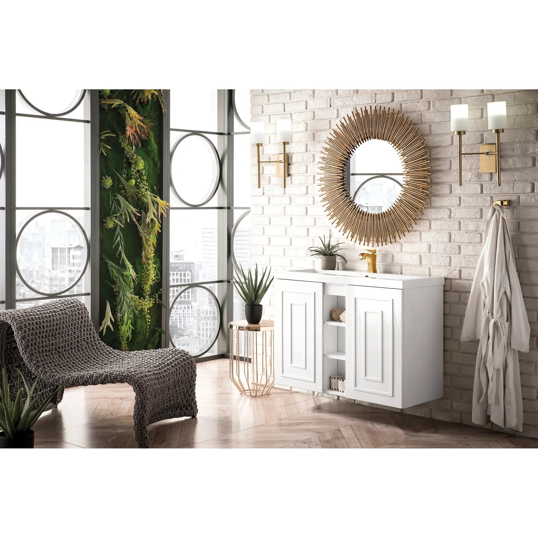 39.5" Alicante Single Vanity in Glossy White-White Glossy image 2
