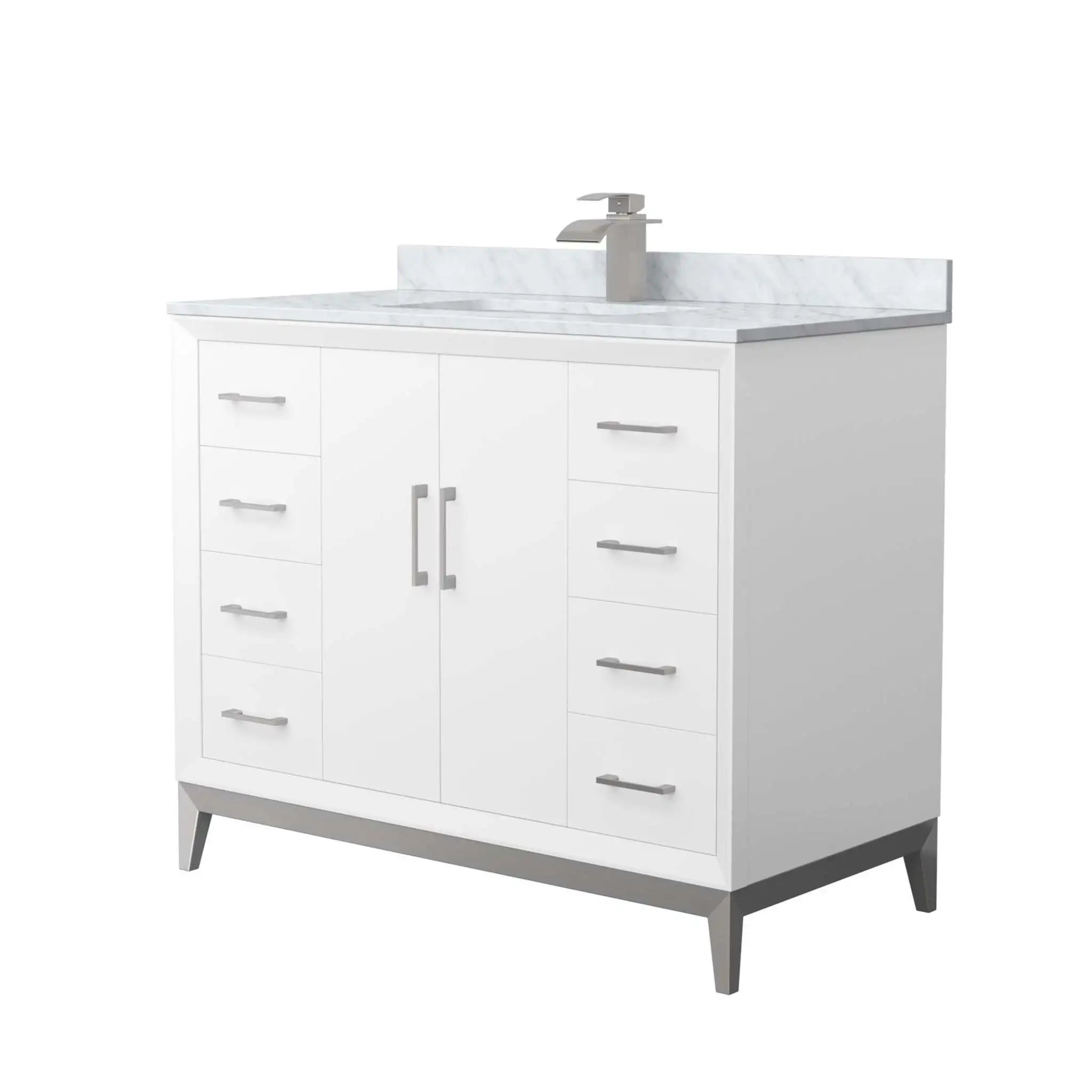 42-amici-single-bathroom-vanity-in-white-with-brushed-nickel-trim-white-carrara-marble-1-hole image