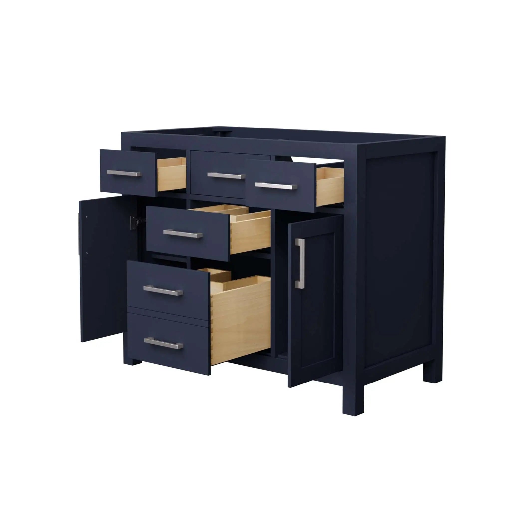 42" Beckett Single Bathroom Vanity in Dark Blue with Brushed Gold Trim by Wyndham