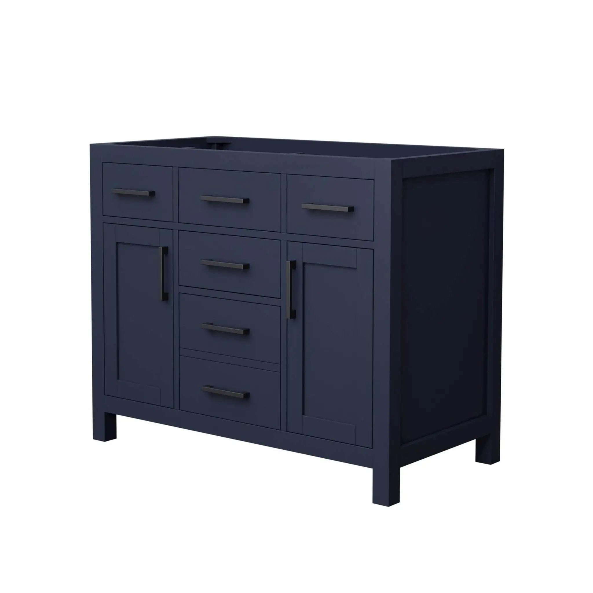 42" Beckett Single Bathroom Vanity in Dark Blue with Matte Black Trim by Wyndham