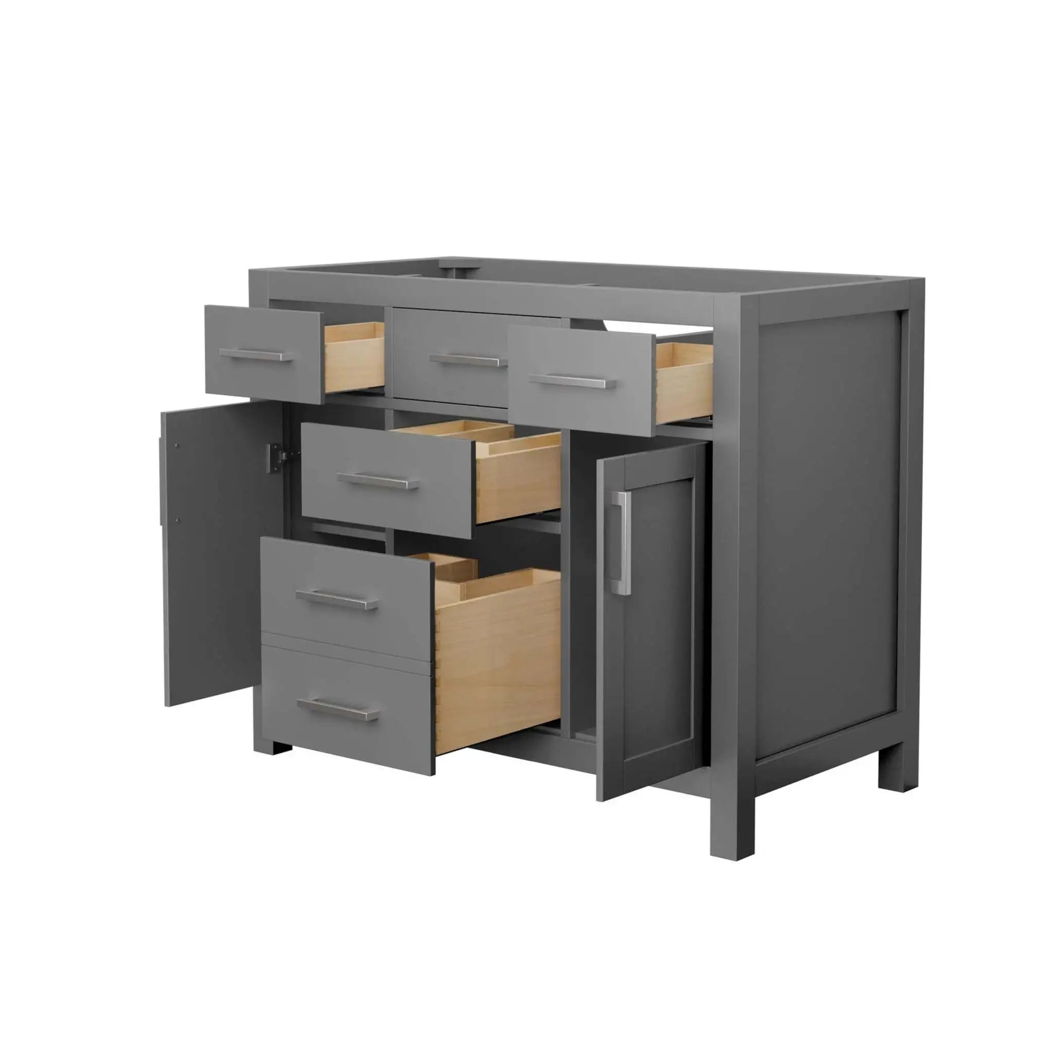 42" Beckett Single Bathroom Vanity in Dark Gray with Brushed Nickel Trim by Wyndham