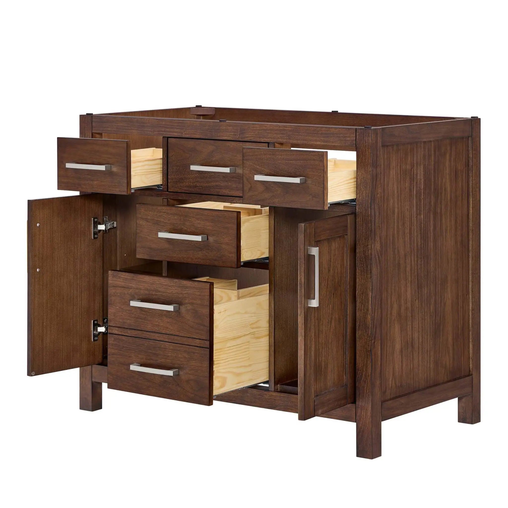 42" Beckett Single Bathroom Vanity in Dark Walnut with Brushed Nickel Trim by Wyndham