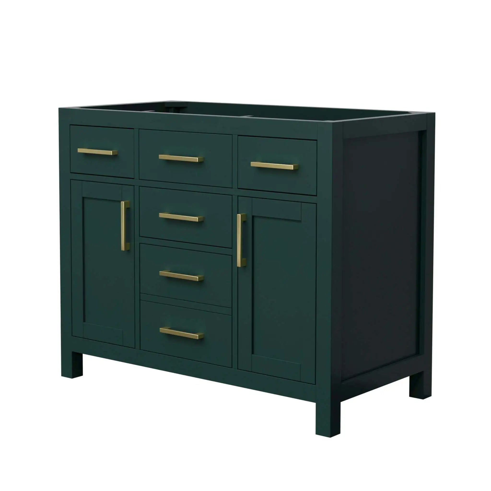 42" Beckett Single Bathroom Vanity in Green with Brushed Gold Trim by Wyndham