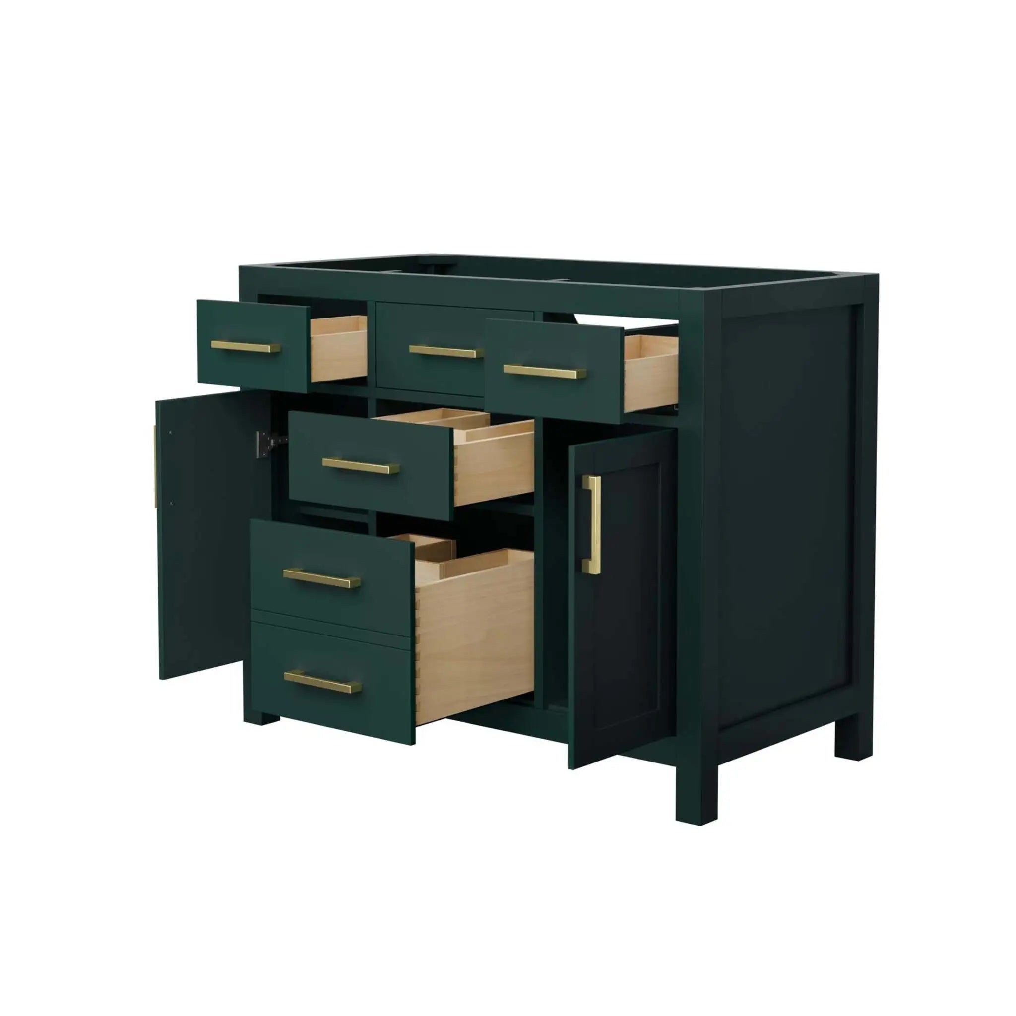 42" Beckett Single Bathroom Vanity in Green with Brushed Gold Trim by Wyndham