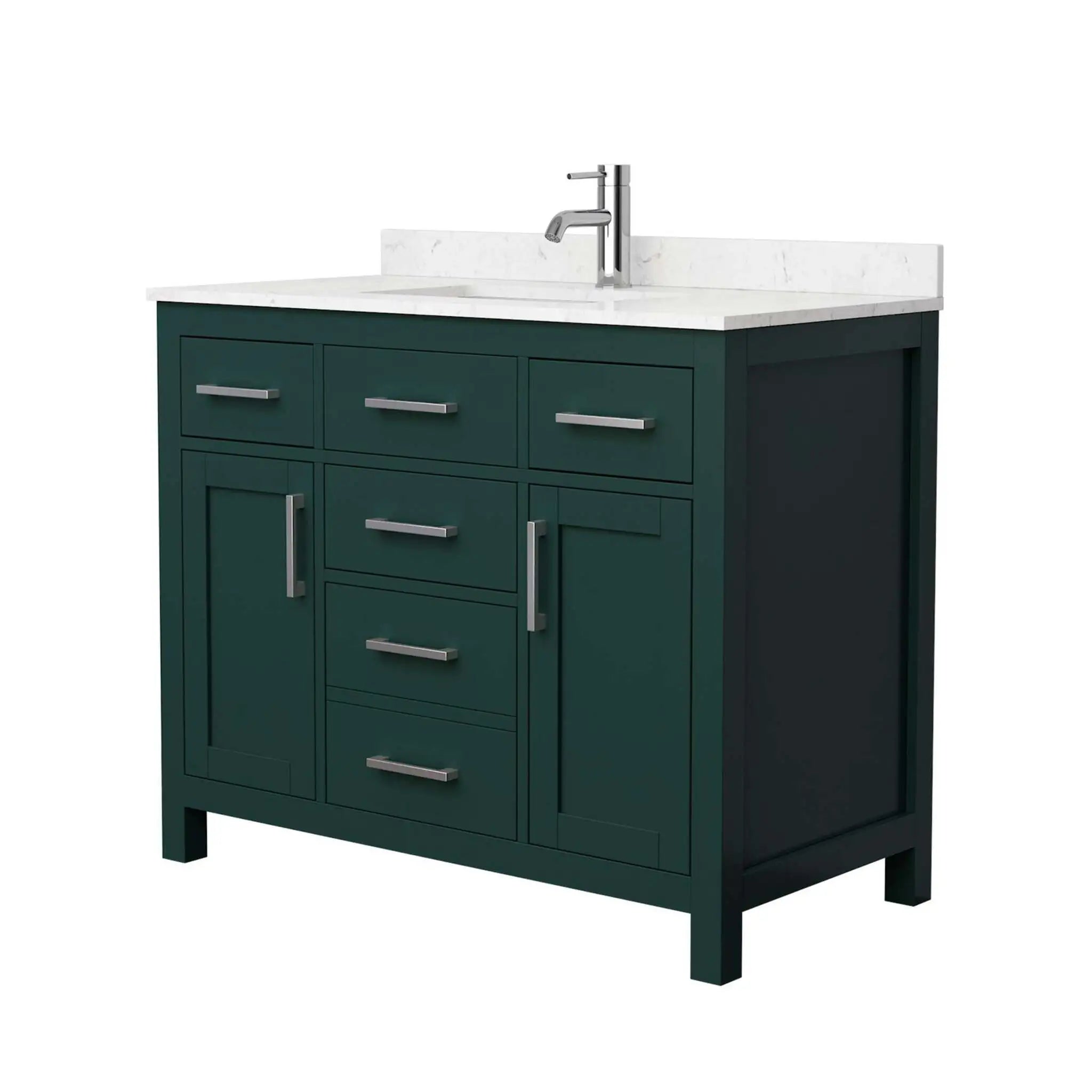 42" Beckett Single Bathroom Vanity in Green with Brushed Nickel Trim by Wyndham