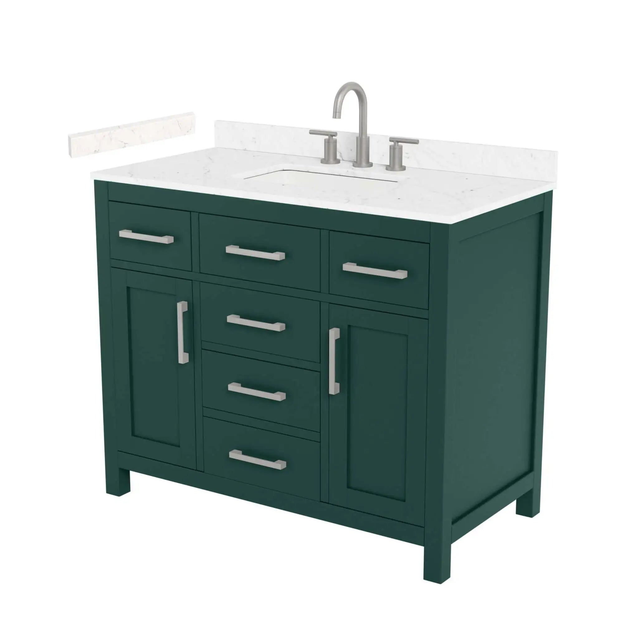 42" Beckett Single Bathroom Vanity in Green with Brushed Nickel Trim by Wyndham