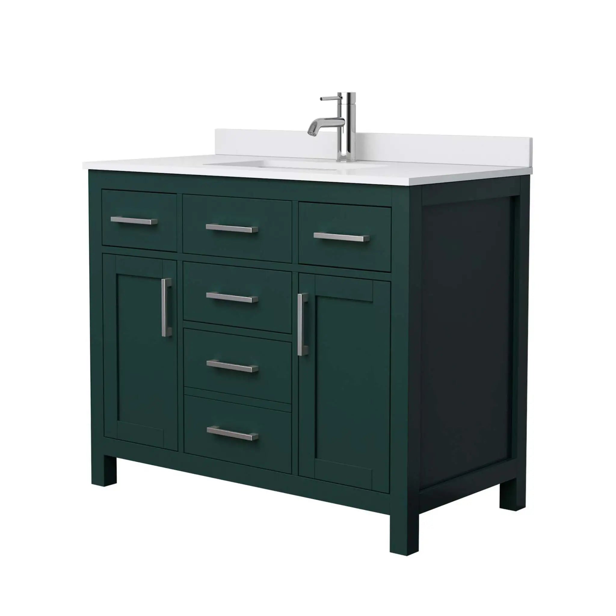 42" Beckett Single Bathroom Vanity in Green with Brushed Nickel Trim by Wyndham