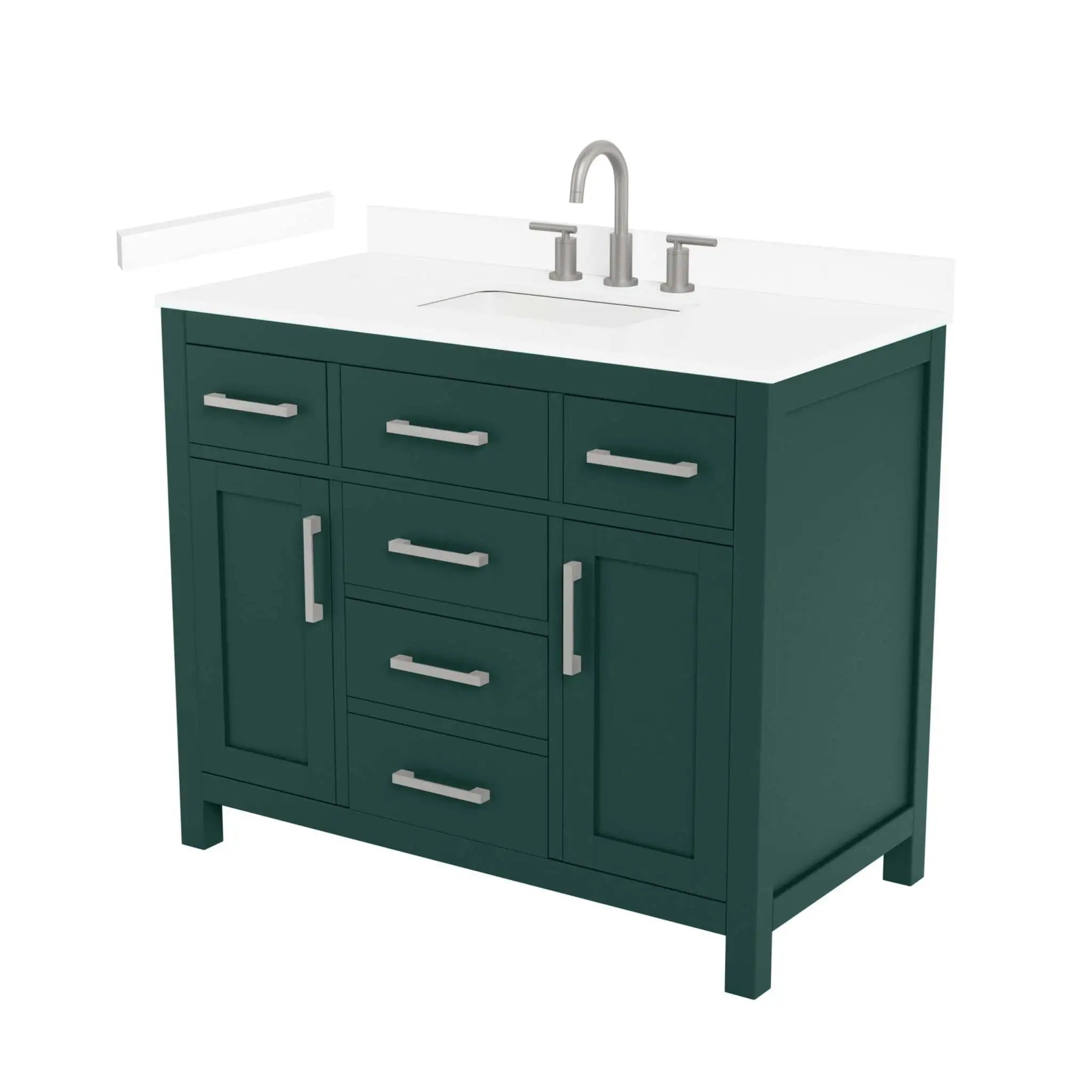 42" Beckett Single Bathroom Vanity in Green with Brushed Nickel Trim by Wyndham