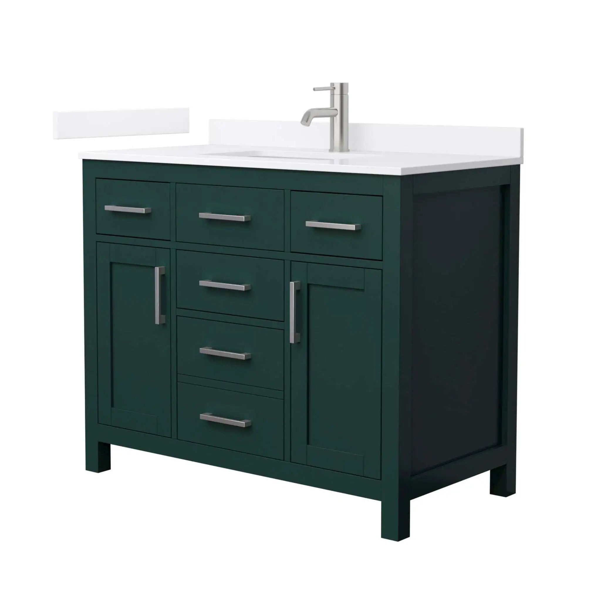42" Beckett Single Bathroom Vanity in Green with Brushed Nickel Trim by Wyndham