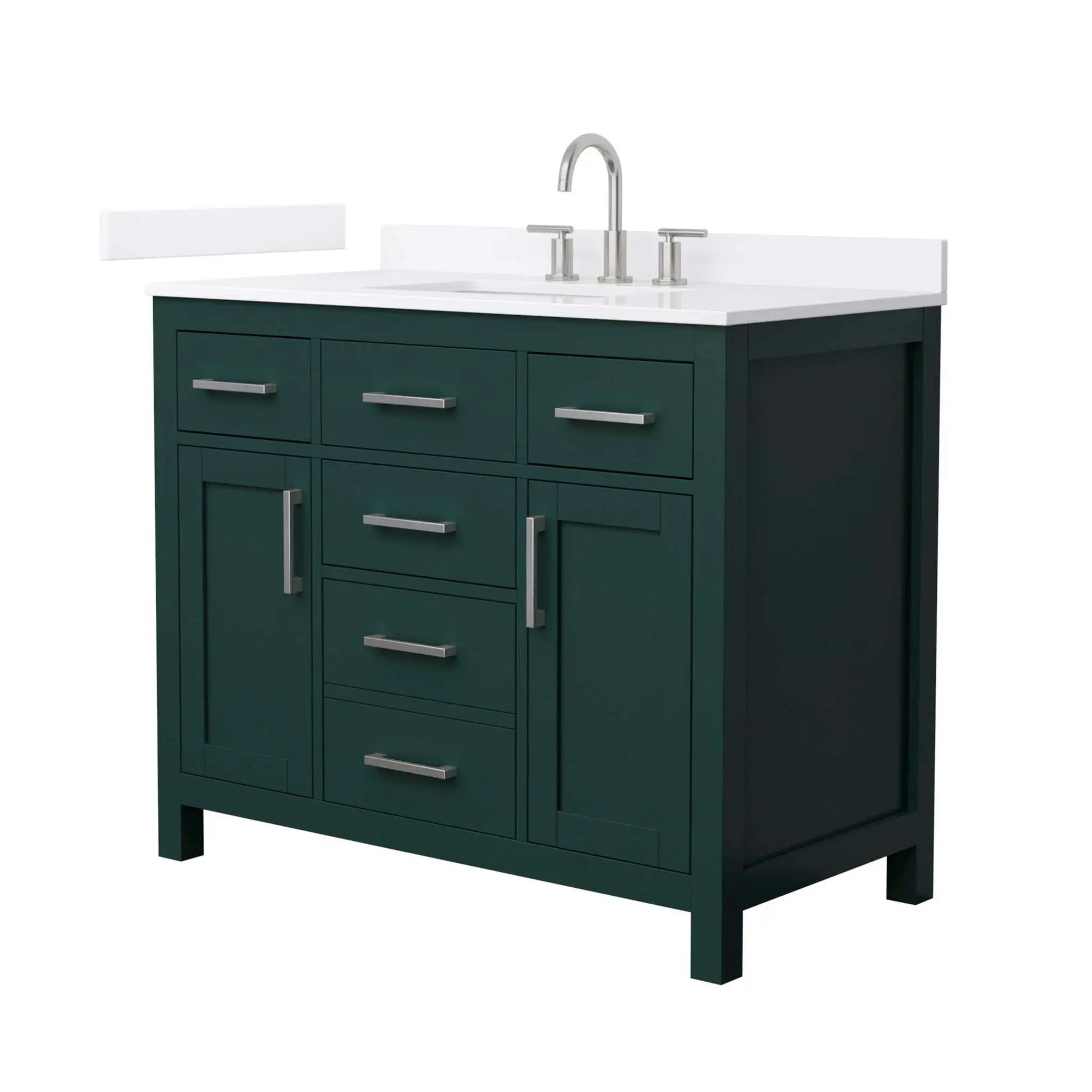 42" Beckett Single Bathroom Vanity in Green with Brushed Nickel Trim by Wyndham