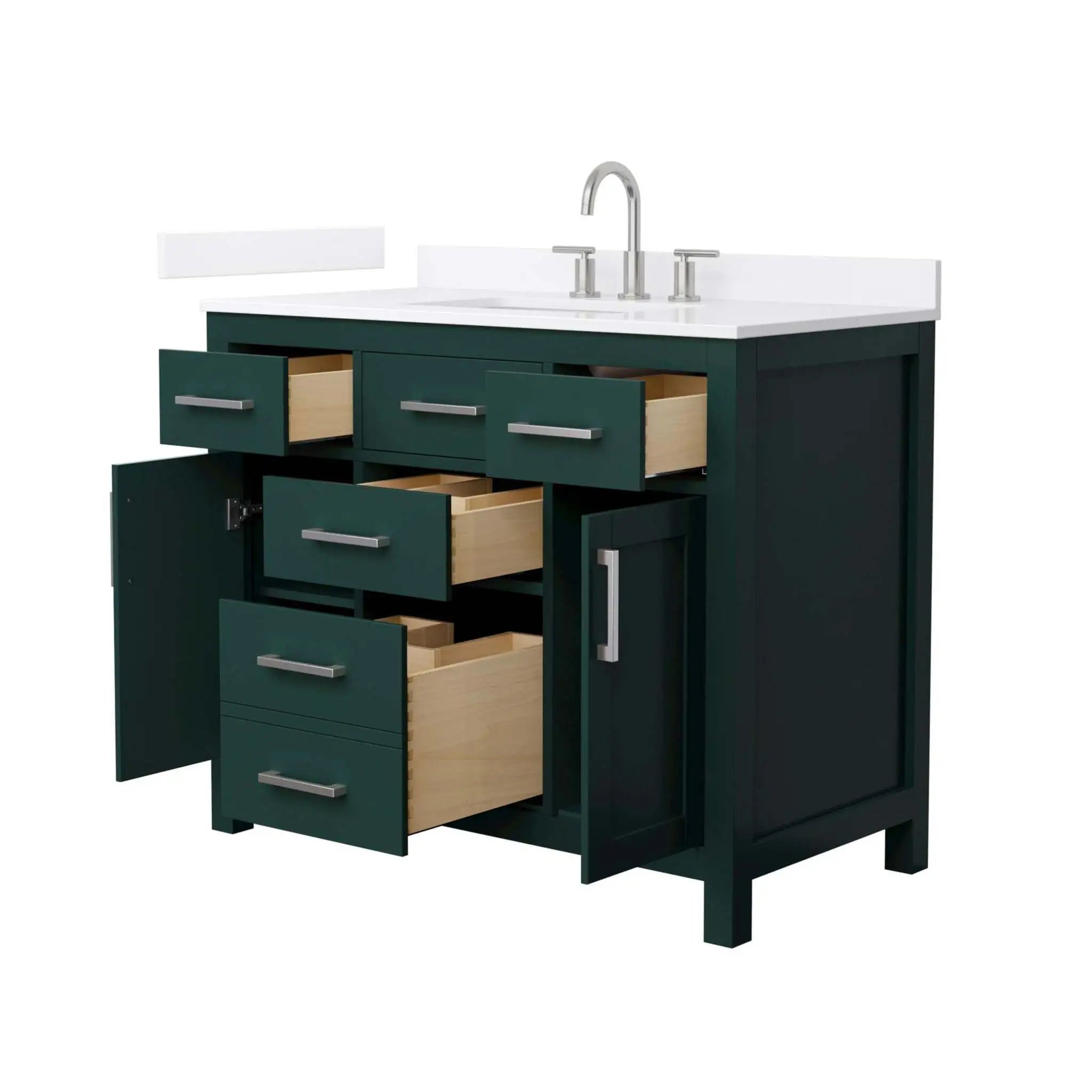 42" Beckett Single Bathroom Vanity in Green with Brushed Nickel Trim by Wyndham