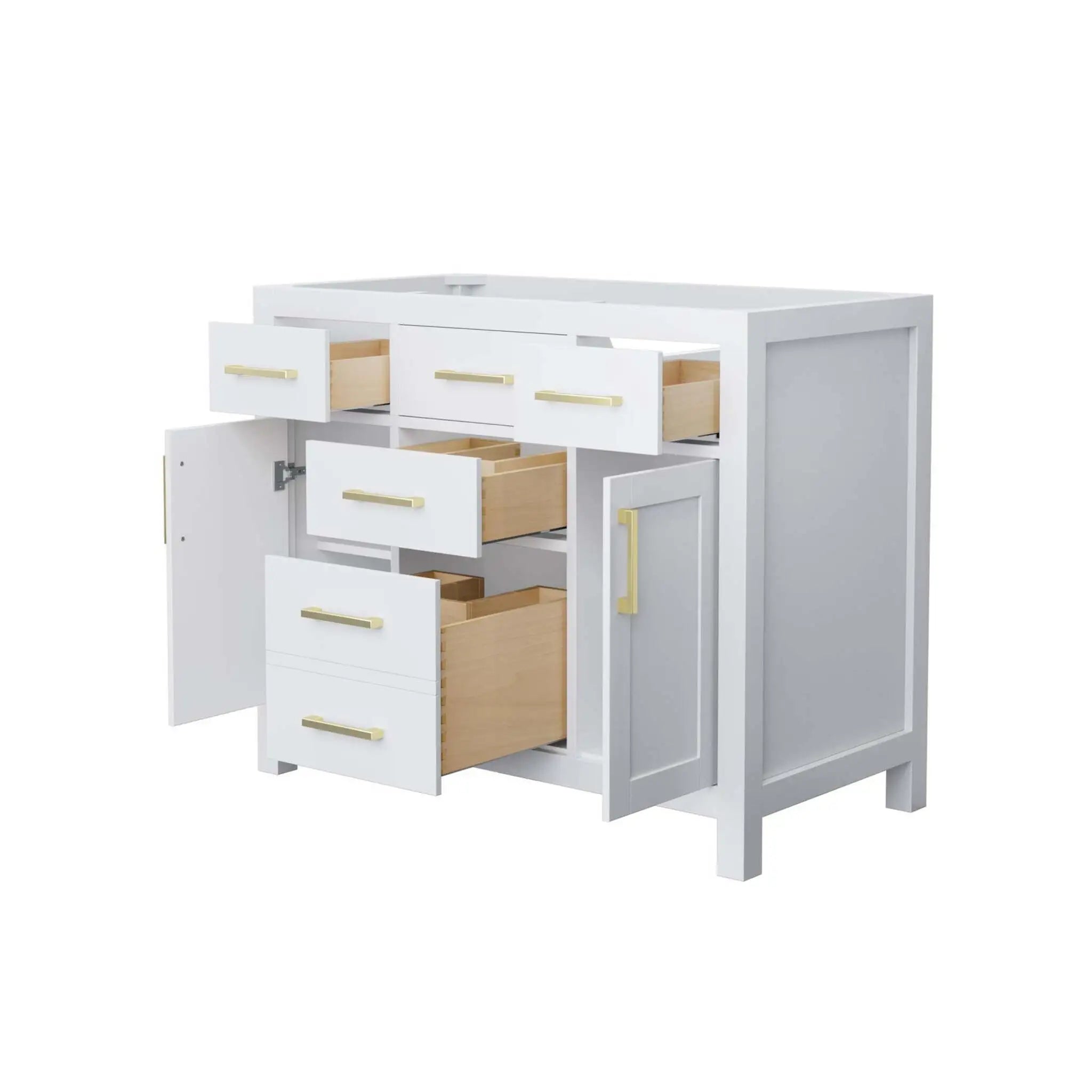 42" Beckett Single Bathroom Vanity in White with Brushed Gold Trim by Wyndham