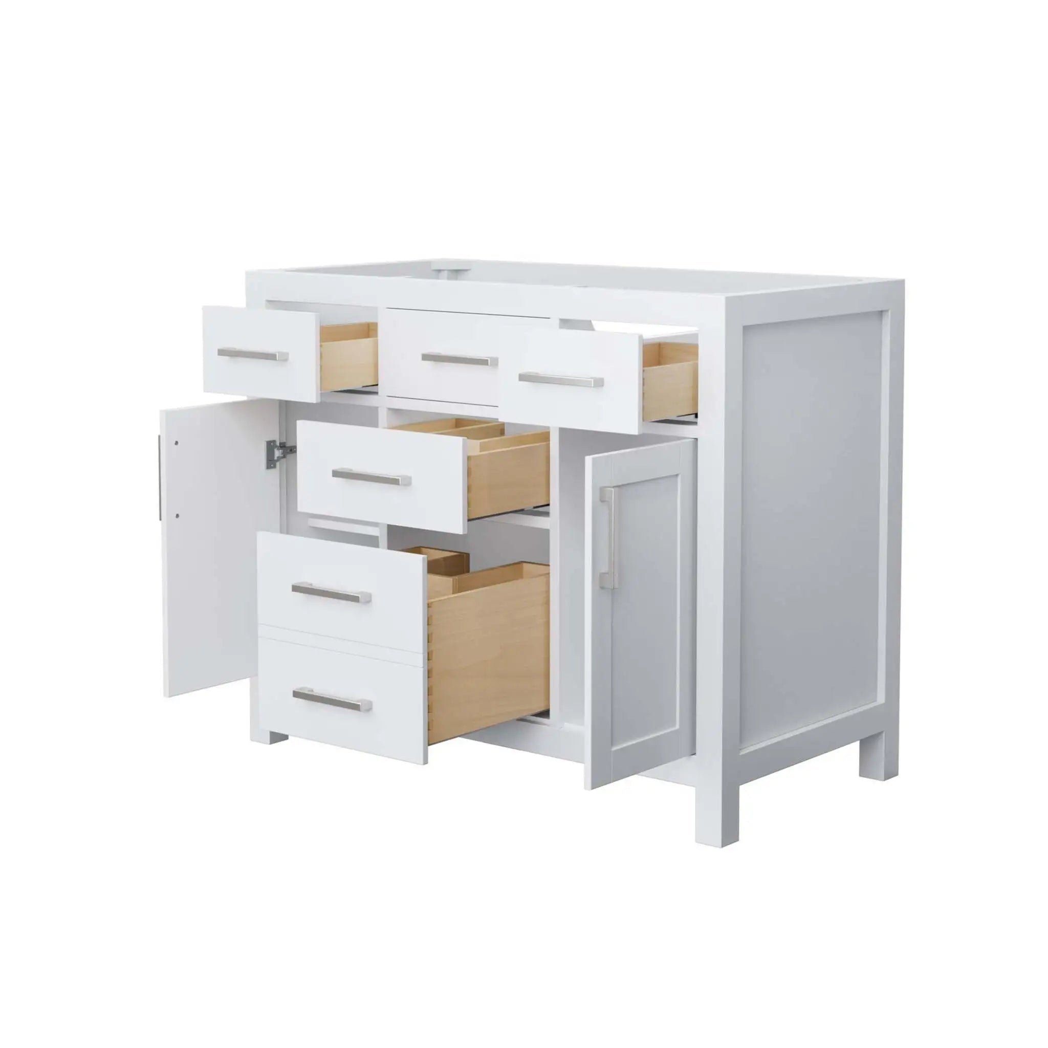 42" Beckett Single Bathroom Vanity in White with Brushed Nickel Trim by Wyndham