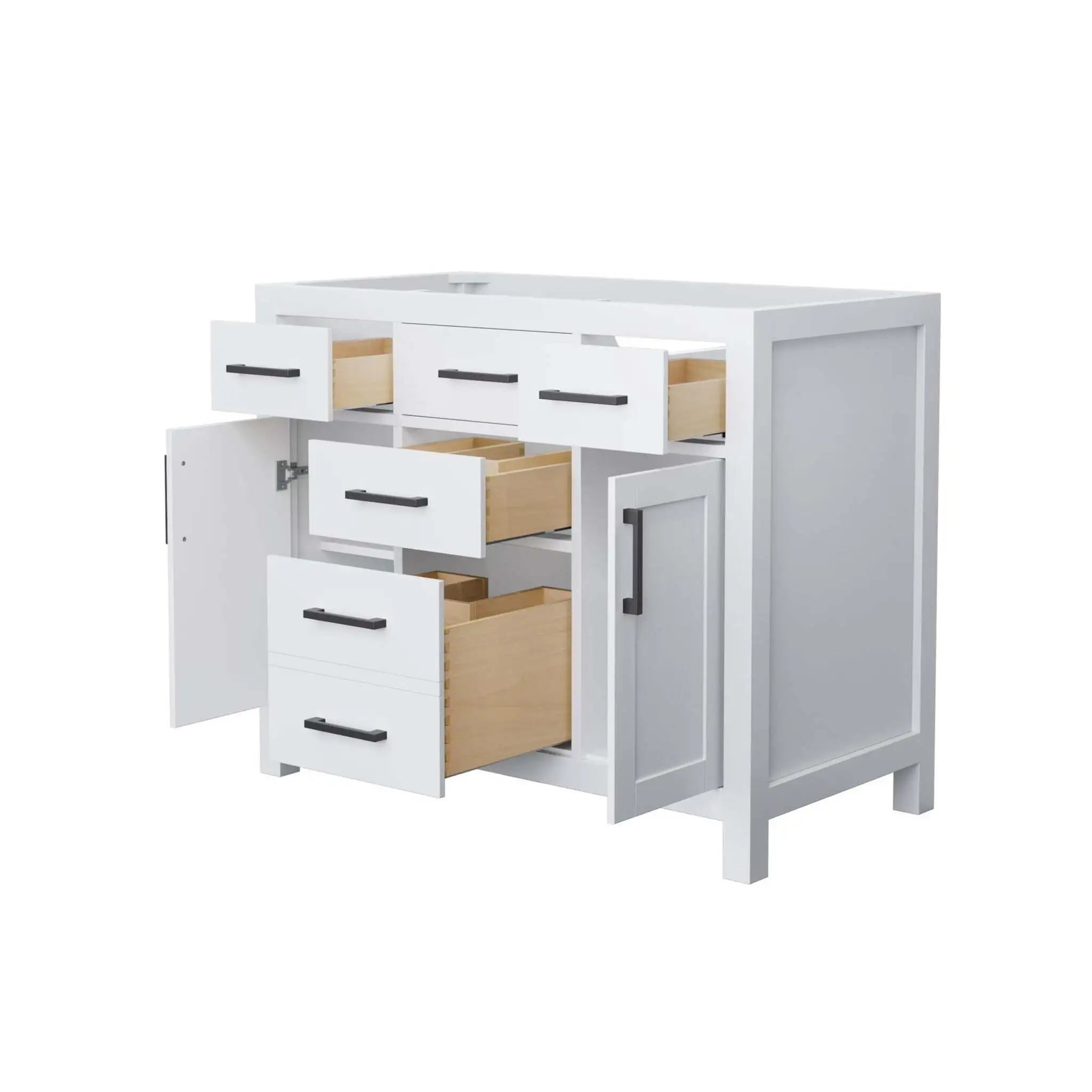 42" Beckett Single Bathroom Vanity in White with Matte Black Trim by Wyndham