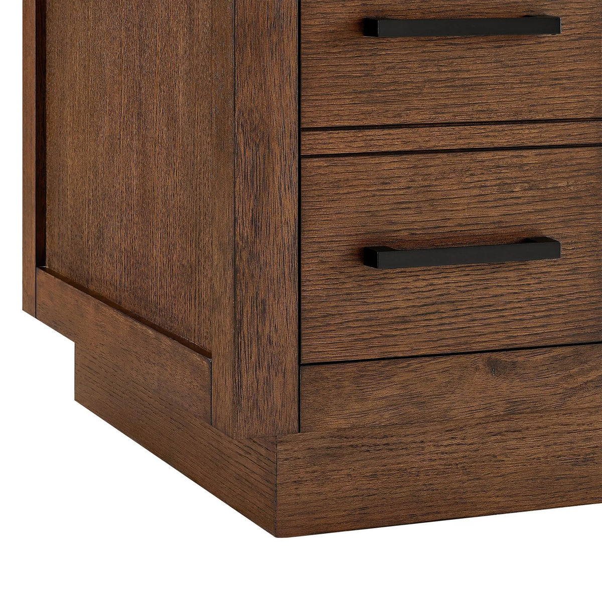 72" Beckett Double Bathroom Vanity with Toe Kick Dark Oak Matte Black Trim by wyndham View 43