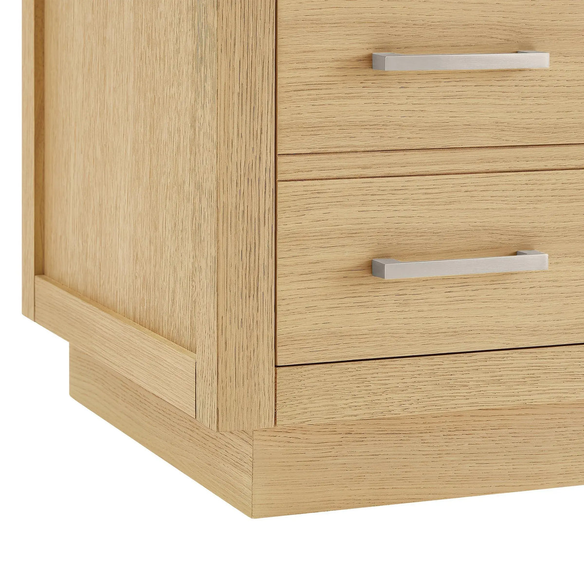 84" Beckett Double Bathroom Vanity with Toe Kick Rift Oak Brushed Nickel Trim by wyndham View 43