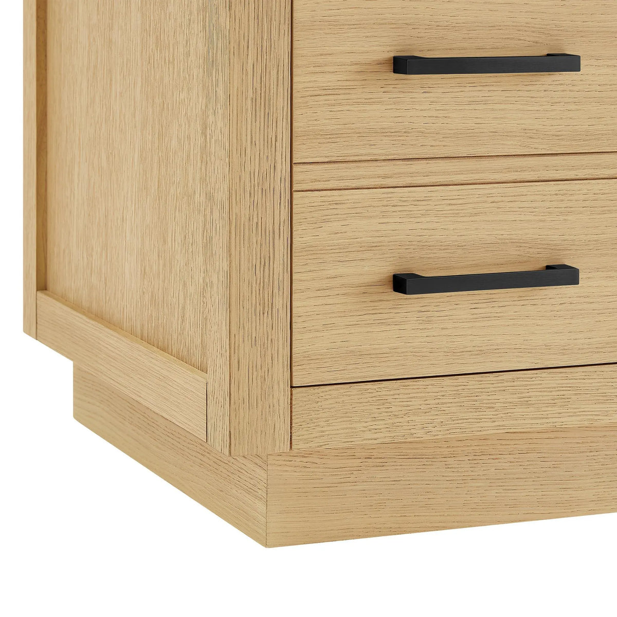 42" Beckett Single Bathroom Vanity with Toe Kick Rift Oak Matte Black Trim by wyndham View 43