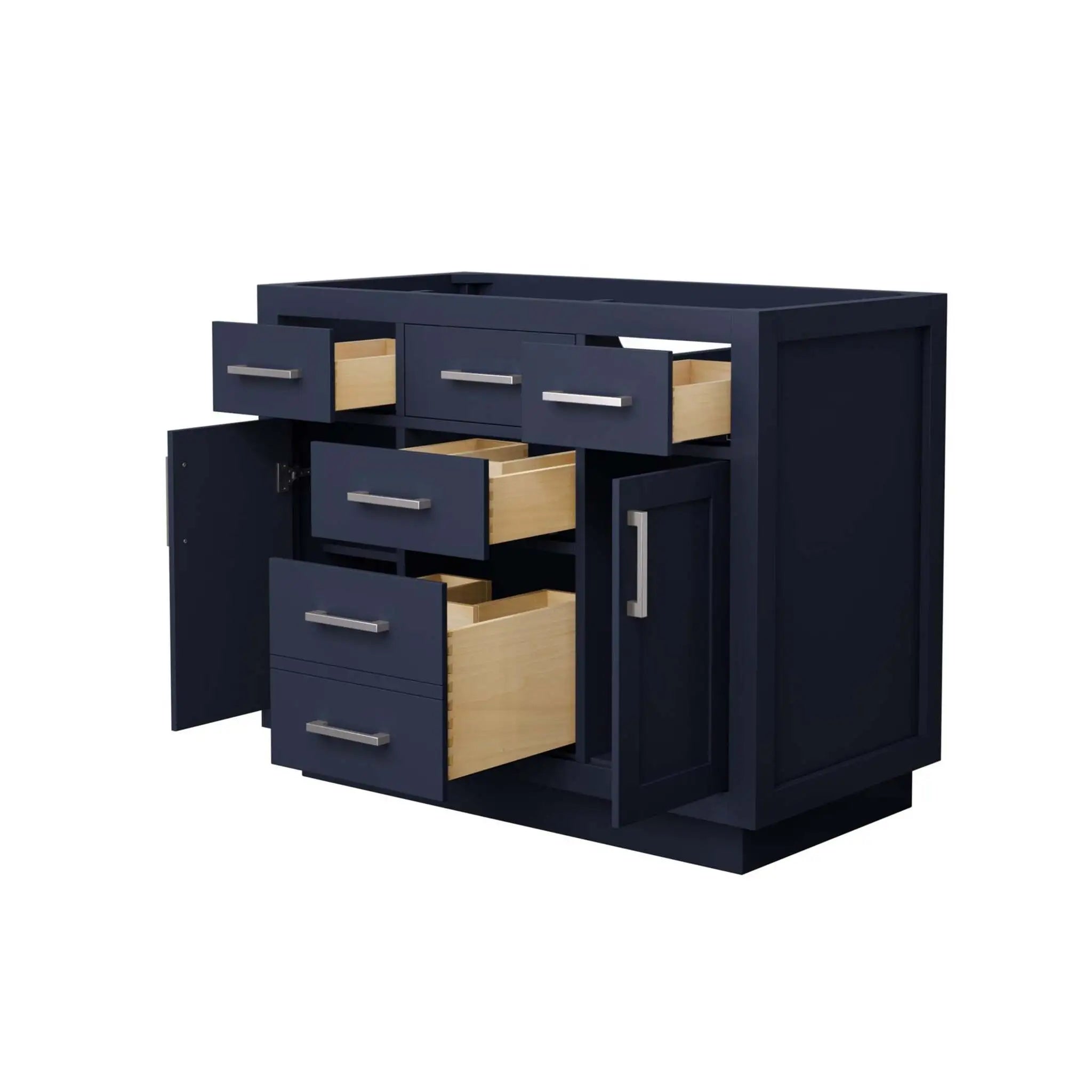 42" Beckett TK Beckett Single Bathroom Vanity with Toe Kick in Dark Blue with Brushed Nickel Trim by Wyndham
