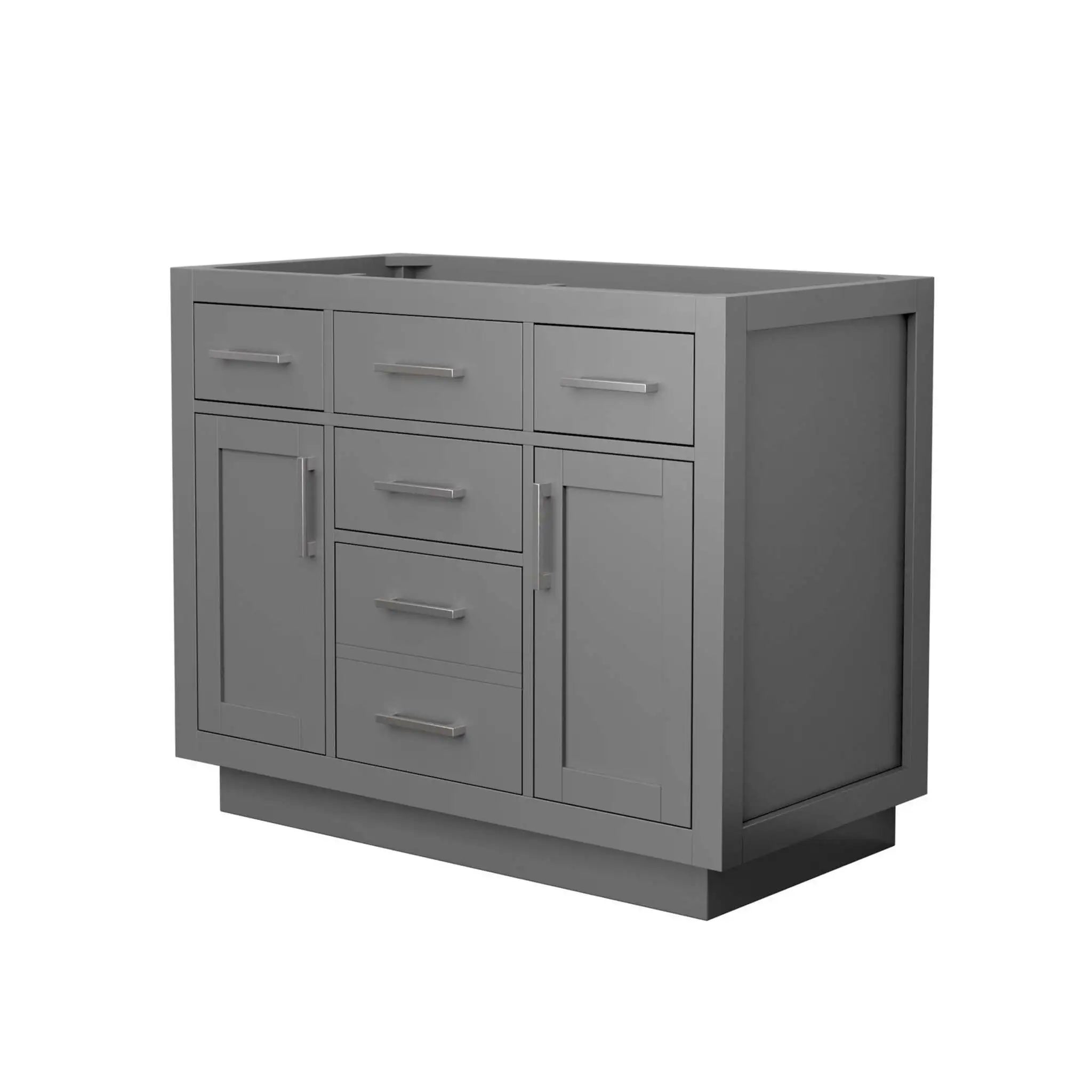42" Beckett TK Beckett Single Bathroom Vanity with Toe Kick in Dark Gray with Brushed Nickel Trim by Wyndham