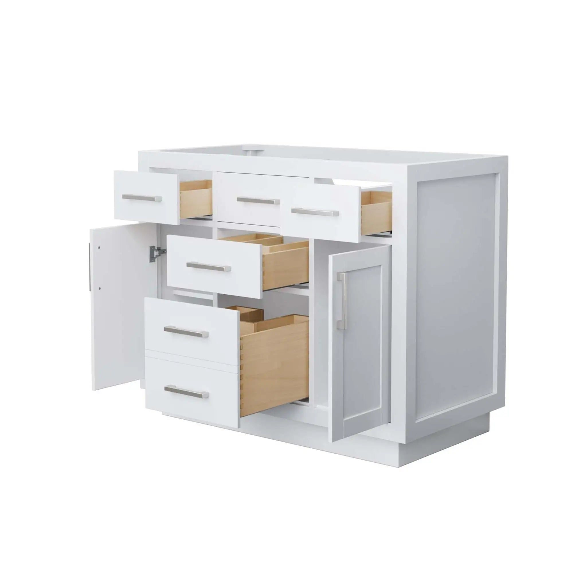 42" Beckett TK Beckett Single Bathroom Vanity with Toe Kick in White with Brushed Nickel Trim by Wyndham