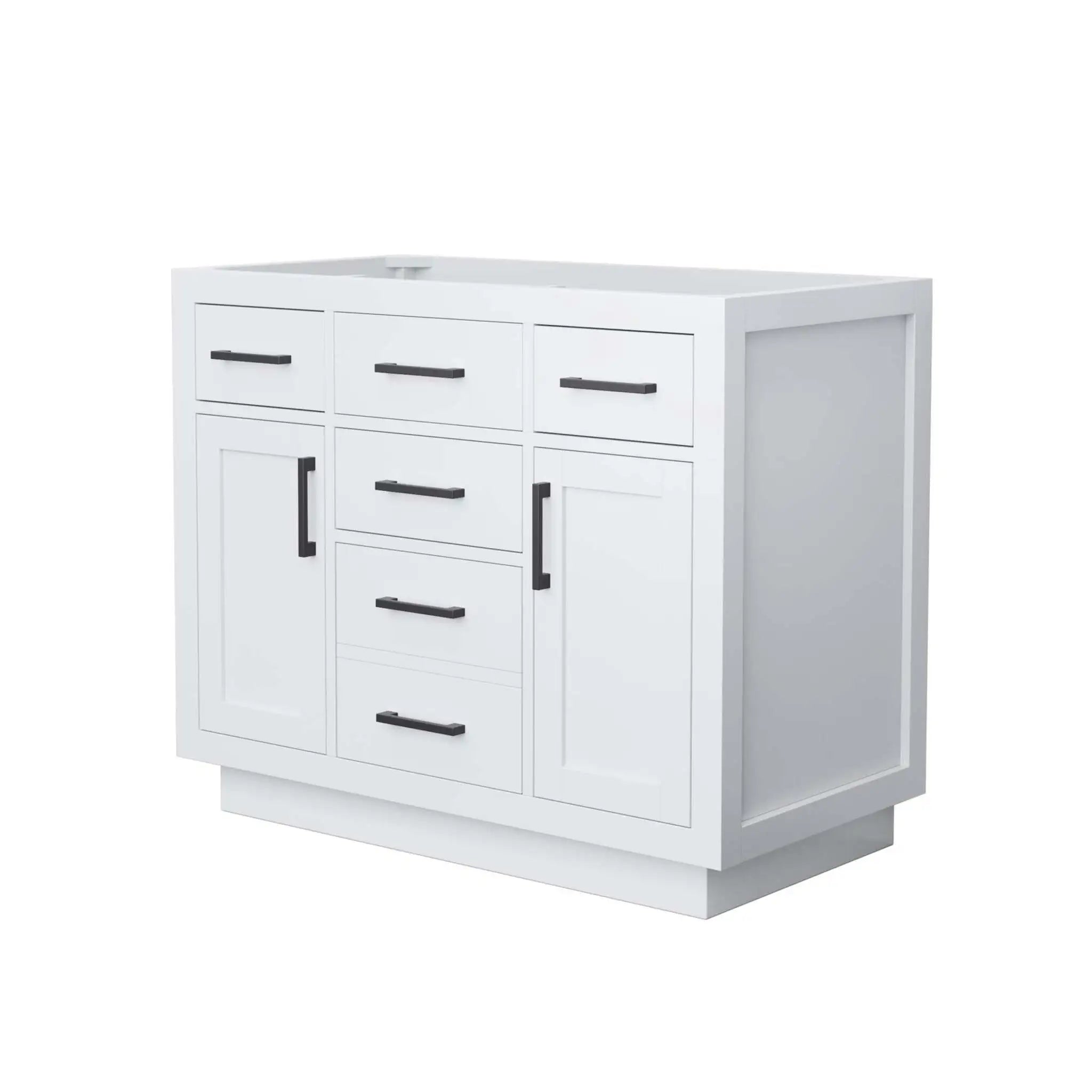 42" Beckett TK Beckett Single Bathroom Vanity with Toe Kick in White with Matte Black Trim by Wyndham