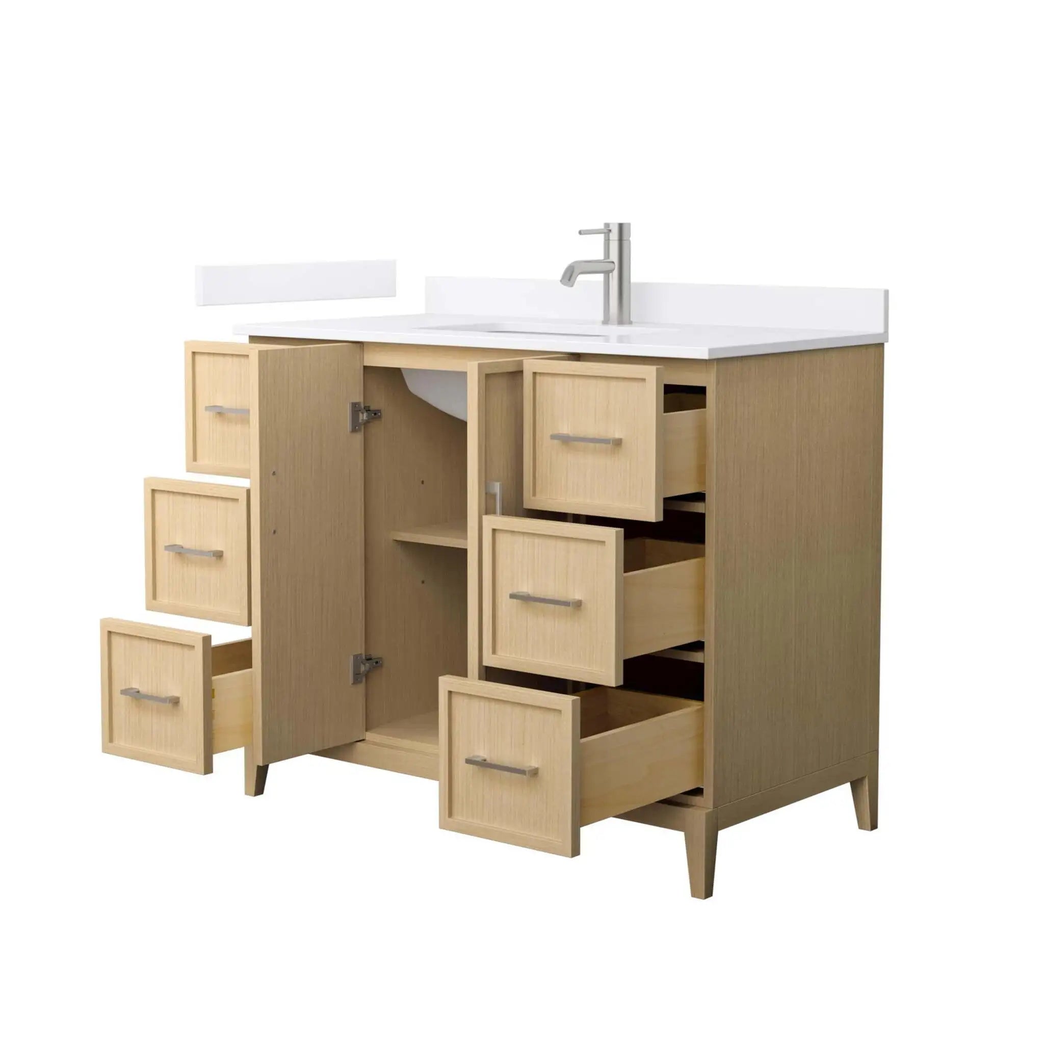 42" Elan Single Bathroom Vanity in White Oak with Brushed Nickel Trim by Wyndham